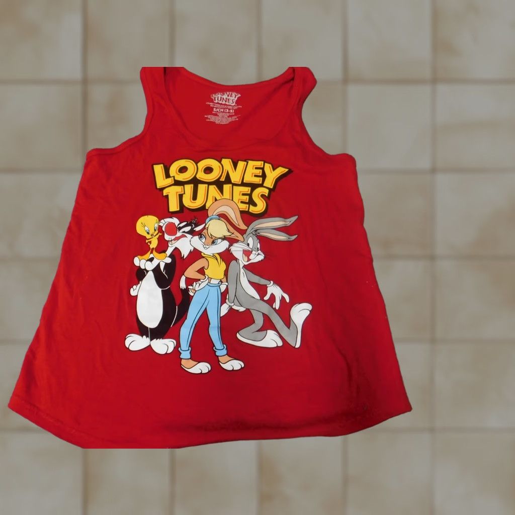 Vintage Looney Tunes Womens Tank Small Red Graphic Bugs Bunny 90s Shirt Cap Sleeve Vintage? No Size S / US 4 / IT 40 - 1 Thumbnail