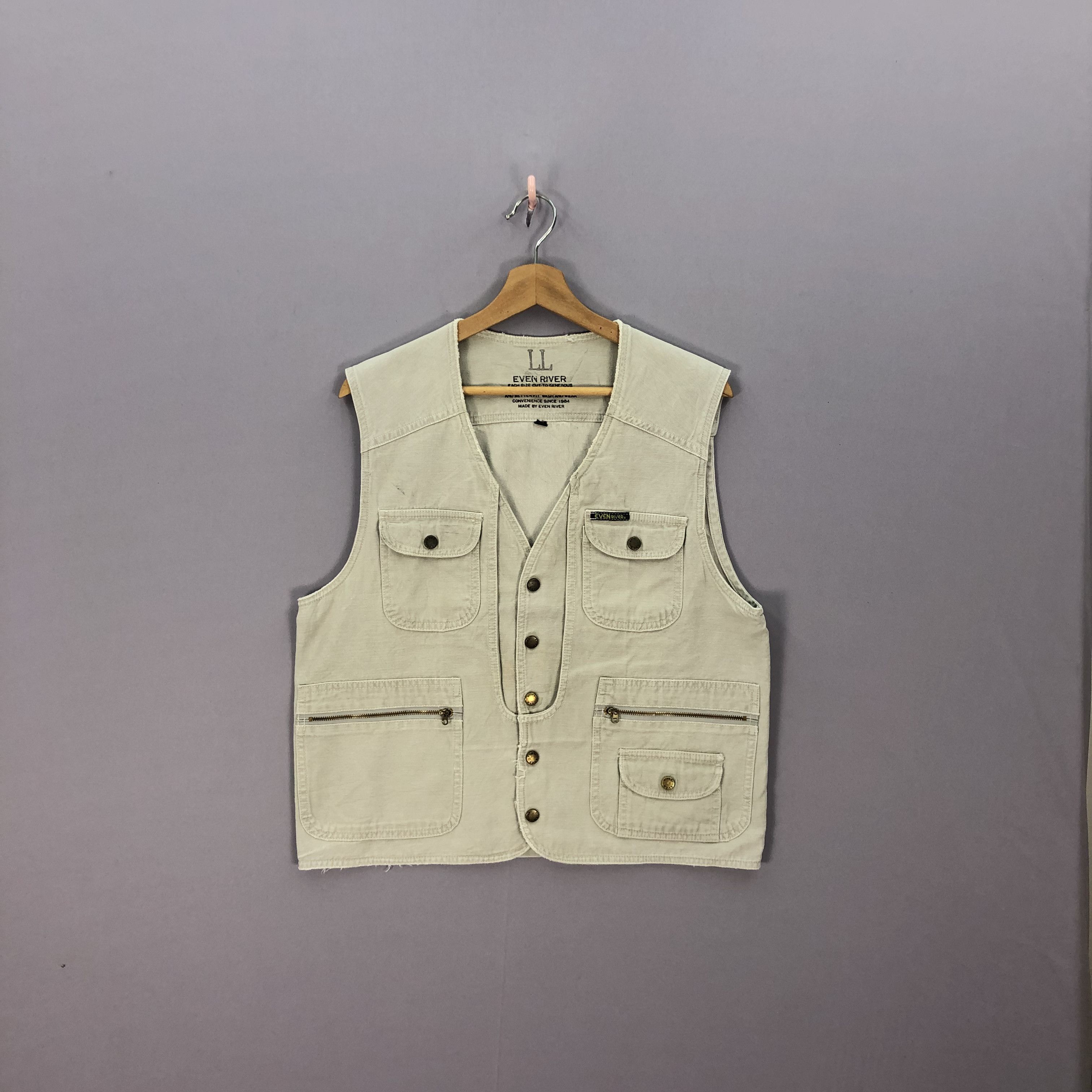 Japanese Brand × Vintage Vintage 90s Even River Japanese Vest Jackets Sleeveless Size US M / EU 48-50 / 2 - 1 Thumbnail