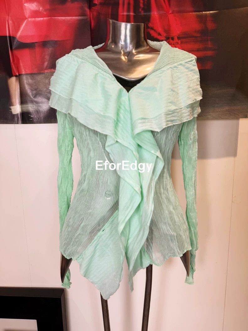 Issey Miyake issey miyake size:2 Light green pleated coat Size XXS / US 00 / IT 34 - 5 Thumbnail