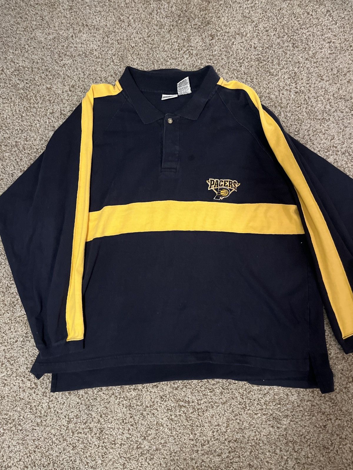 Pro Edge Vintage PROEDGE Pacers Long-Sleeve Polo Size US XL / EU 56 / 4 - 1 Thumbnail