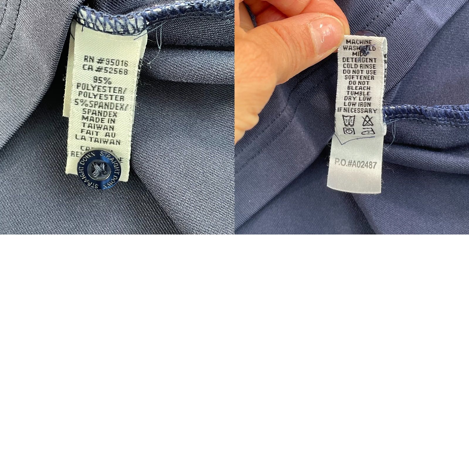 Vintage Straight Down x HR Barbwire Polo Men Large Nay Blue Striped Performance Polo Size US L / EU 52-54 / 3 - 8 Thumbnail