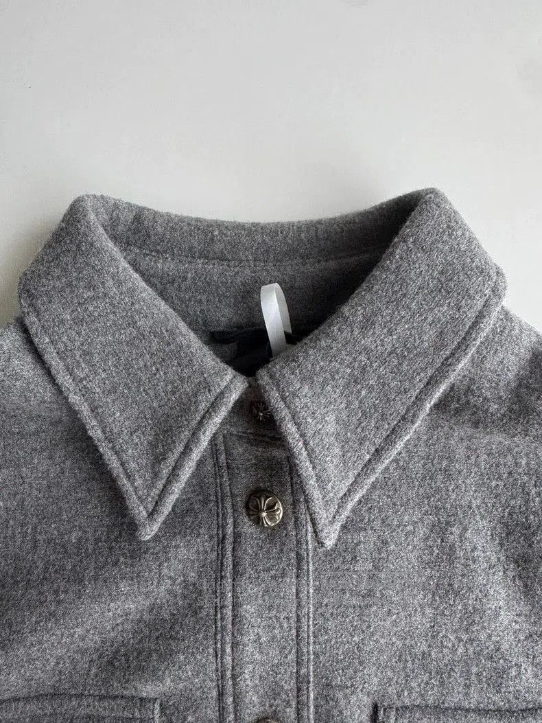 Chrome Hearts Chrome Hearts Gray Wool Coat - dmc. Size US M / EU 48-50 / 2 - 3 Thumbnail