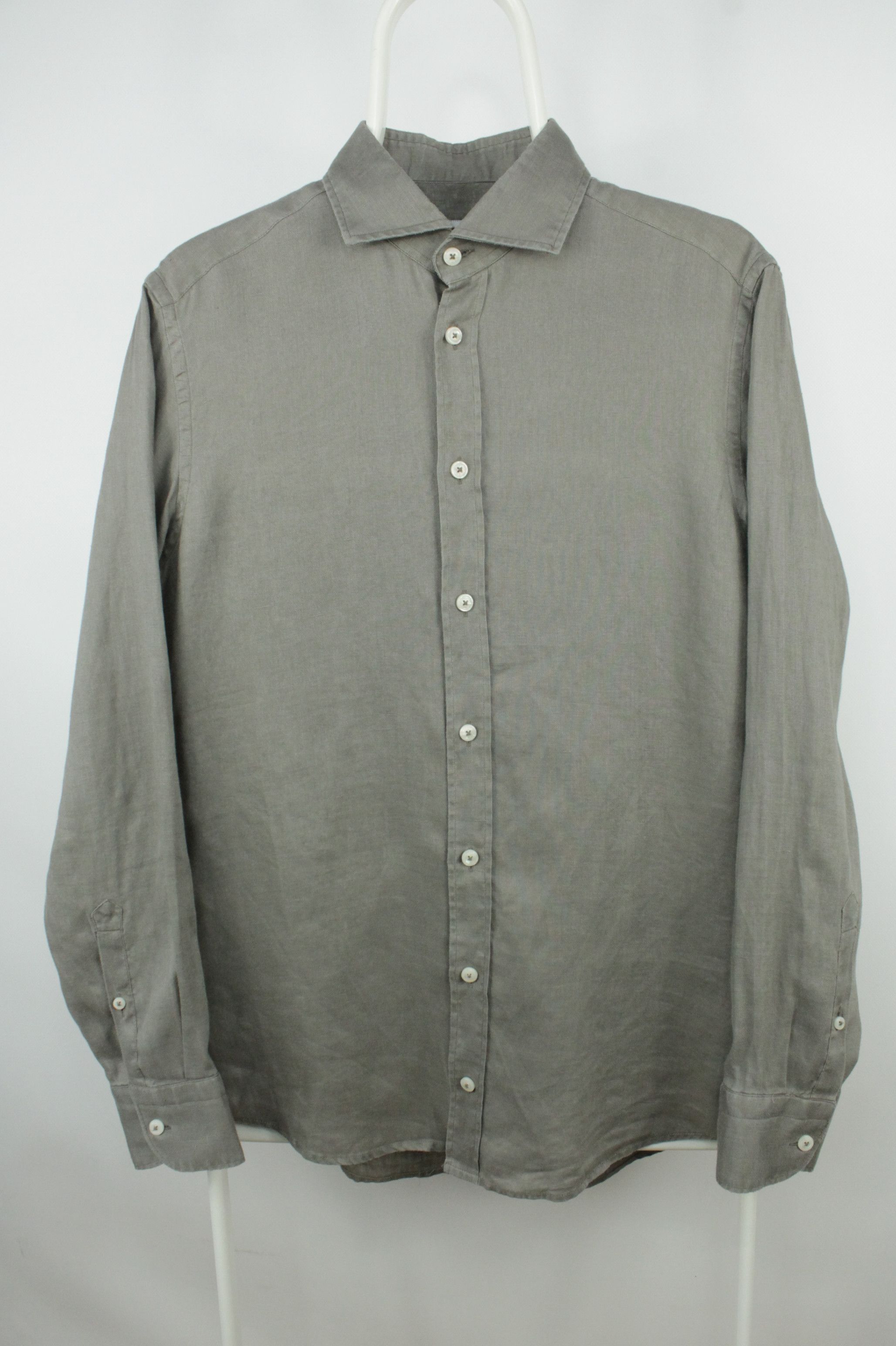 Other Kevin Blake Slim Fit Gray Linen Shirt Men's Size US M / EU 48-50 / 2 - 1 Thumbnail