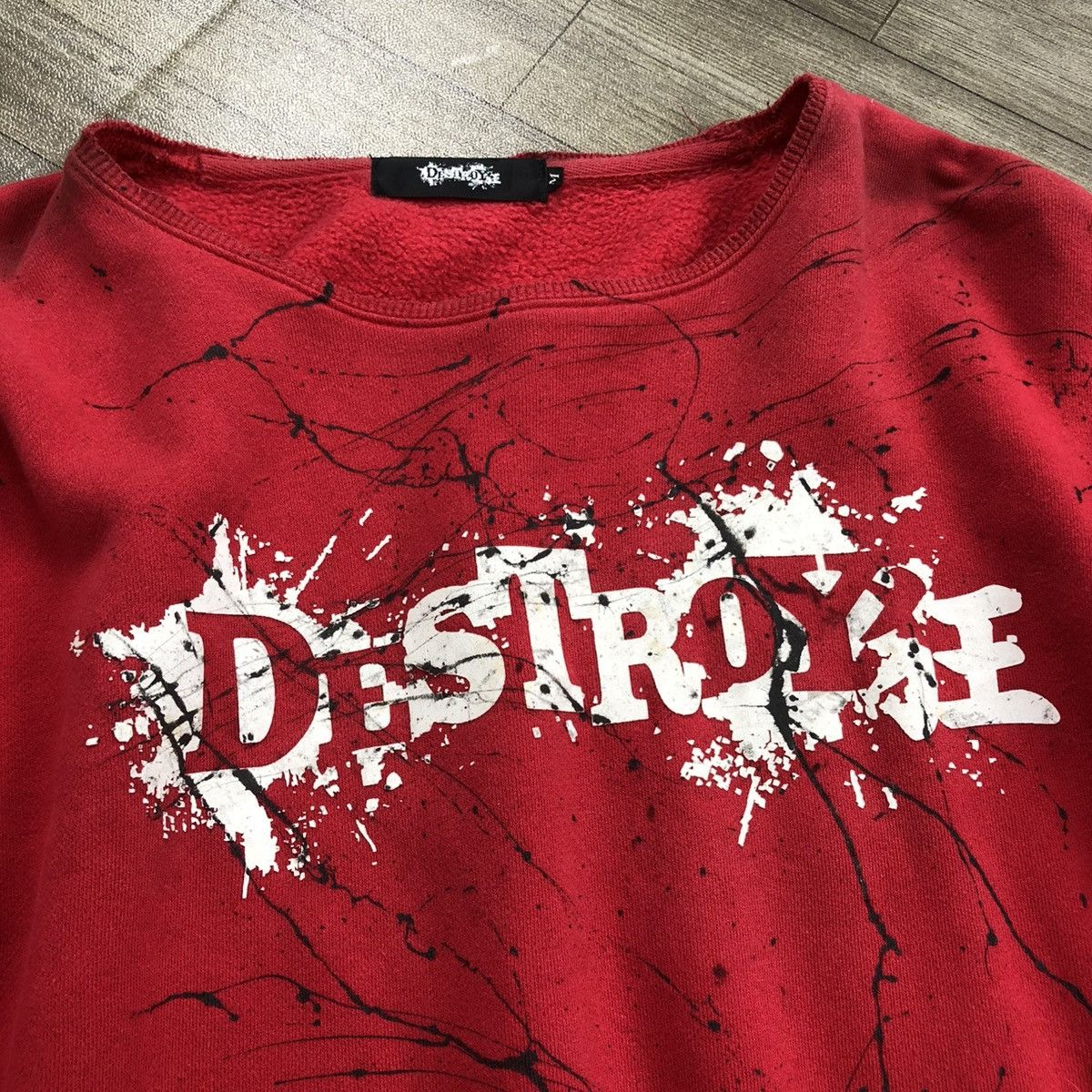 If Six Was Nine × Japanese Brand × Le Grande Bleu (L.G.B.) 2000s Destroy Distressed Painted Lgb Punk Style Sweatshirt Size US S / EU 44-46 / 1 - 5 Thumbnail