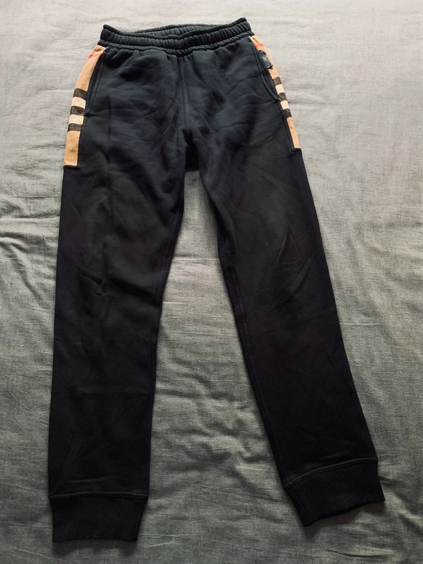Burberry Burberry Side Logo Classic Check Spliced Sweatpants Size US 31 - 1 Thumbnail