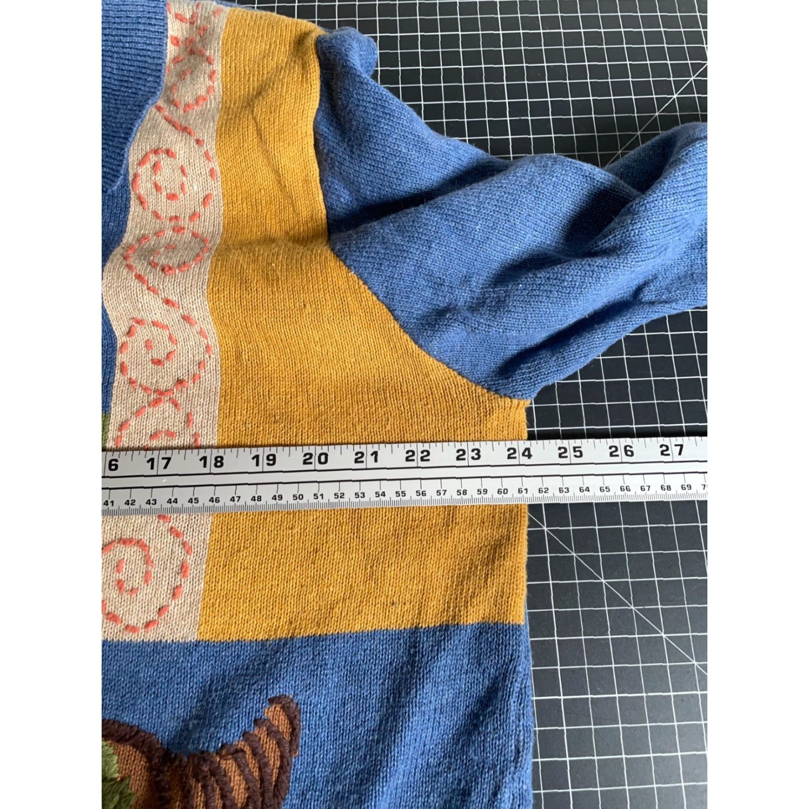 Vintage VINTAGE Willow Ridge Cardigan Women's 1X Blue Autumn Motif Embroidered Knit Sweater 90s Teacher Content: Casual Size XL / US 12-14 / IT 48-50 - 5 Thumbnail