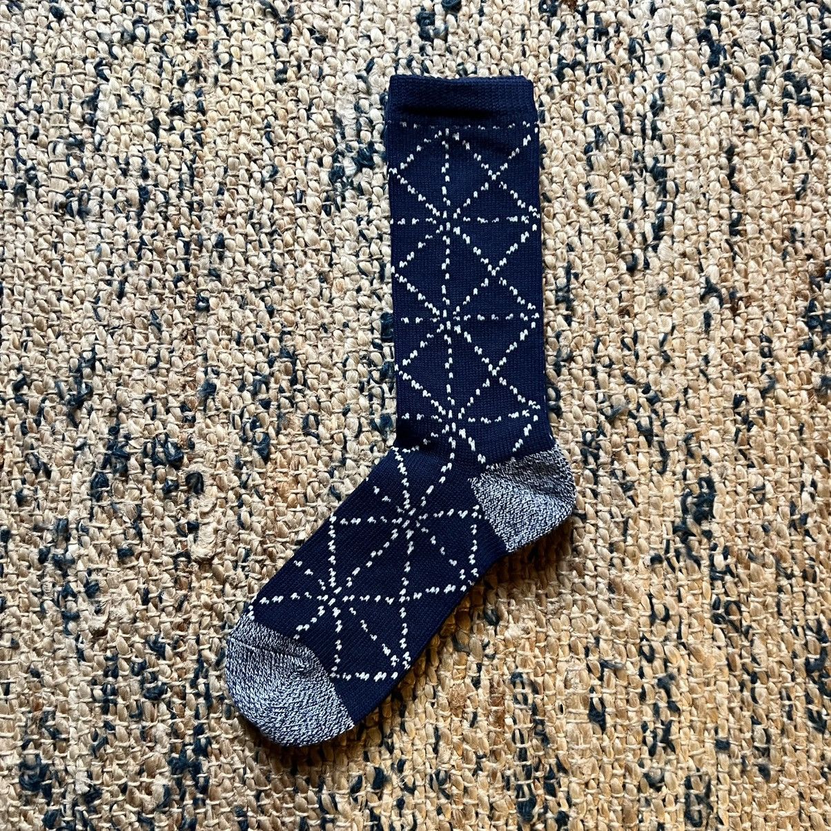 Kapital Kapital Sashiko Socks One Size White And Blue Size ONE SIZE - 1 Thumbnail