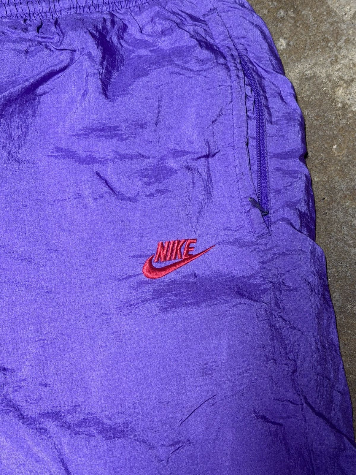 Nike Vintage Nike Purple Nylon Track Pants Red Swoosh Size L Size US 32 / EU 48 - 3 Thumbnail