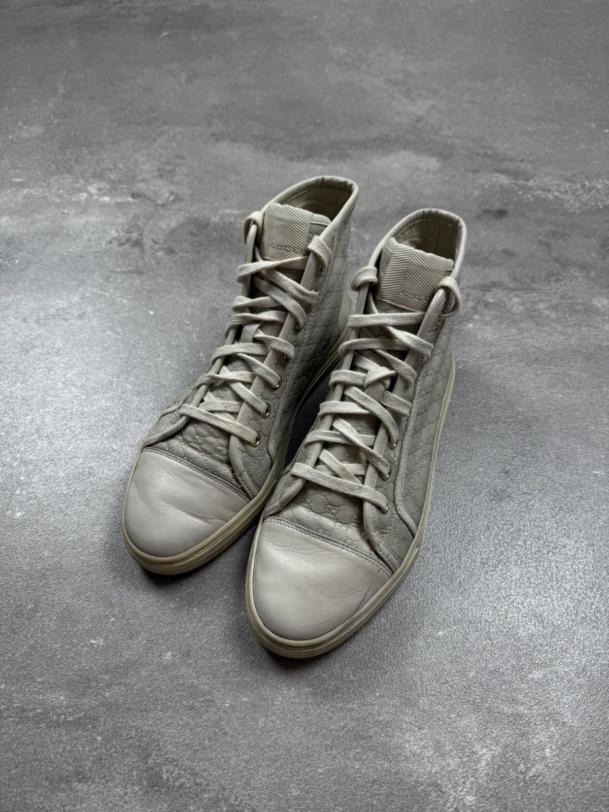 Gucci × Vintage Gucci hi top shoes sneakers monogram vintage old money Size US 6.5 / IT 36.5 - 5 Thumbnail