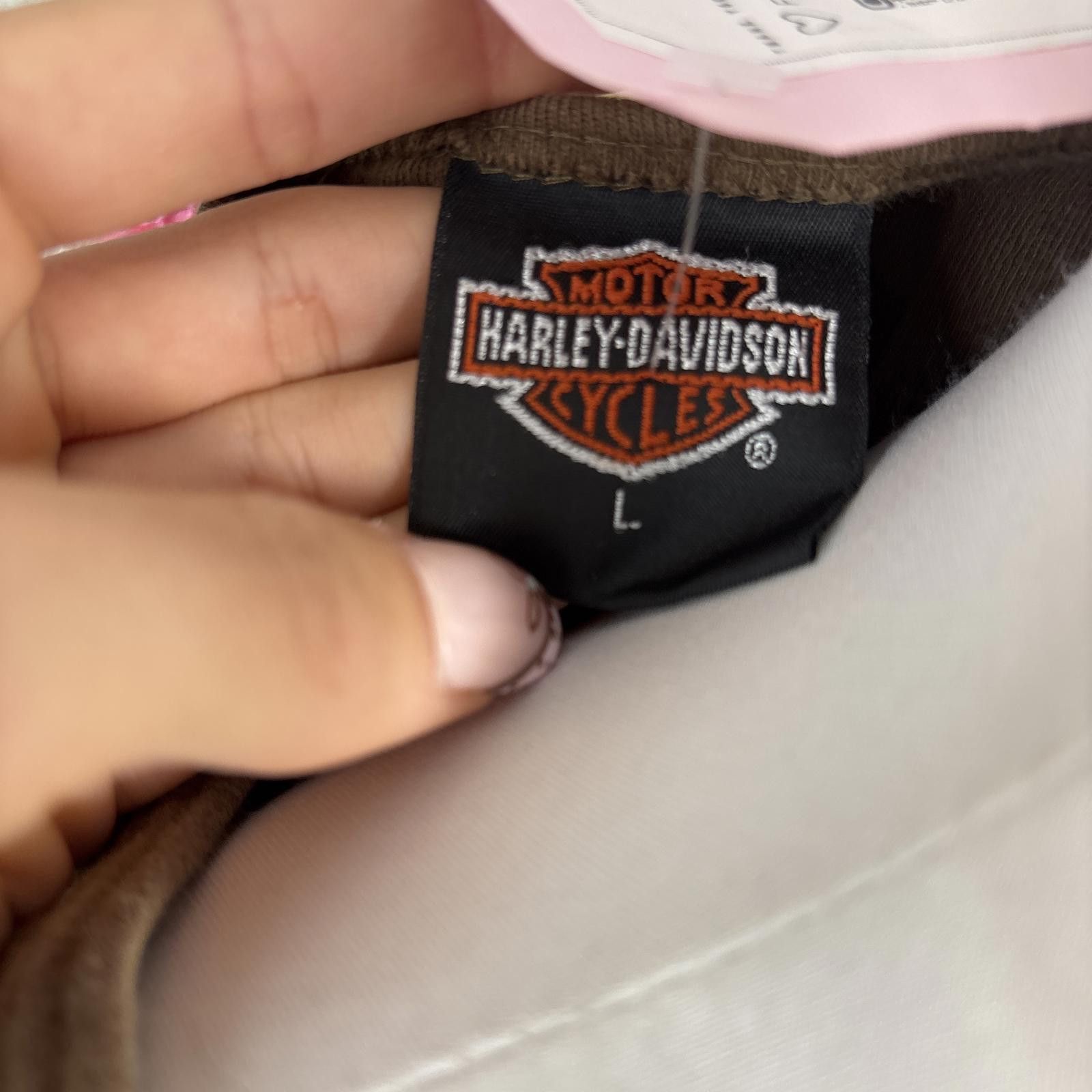 Harley Davidson vintage brown harley davidson long sleeve Size L / US 10 / IT 46 - 6 Thumbnail