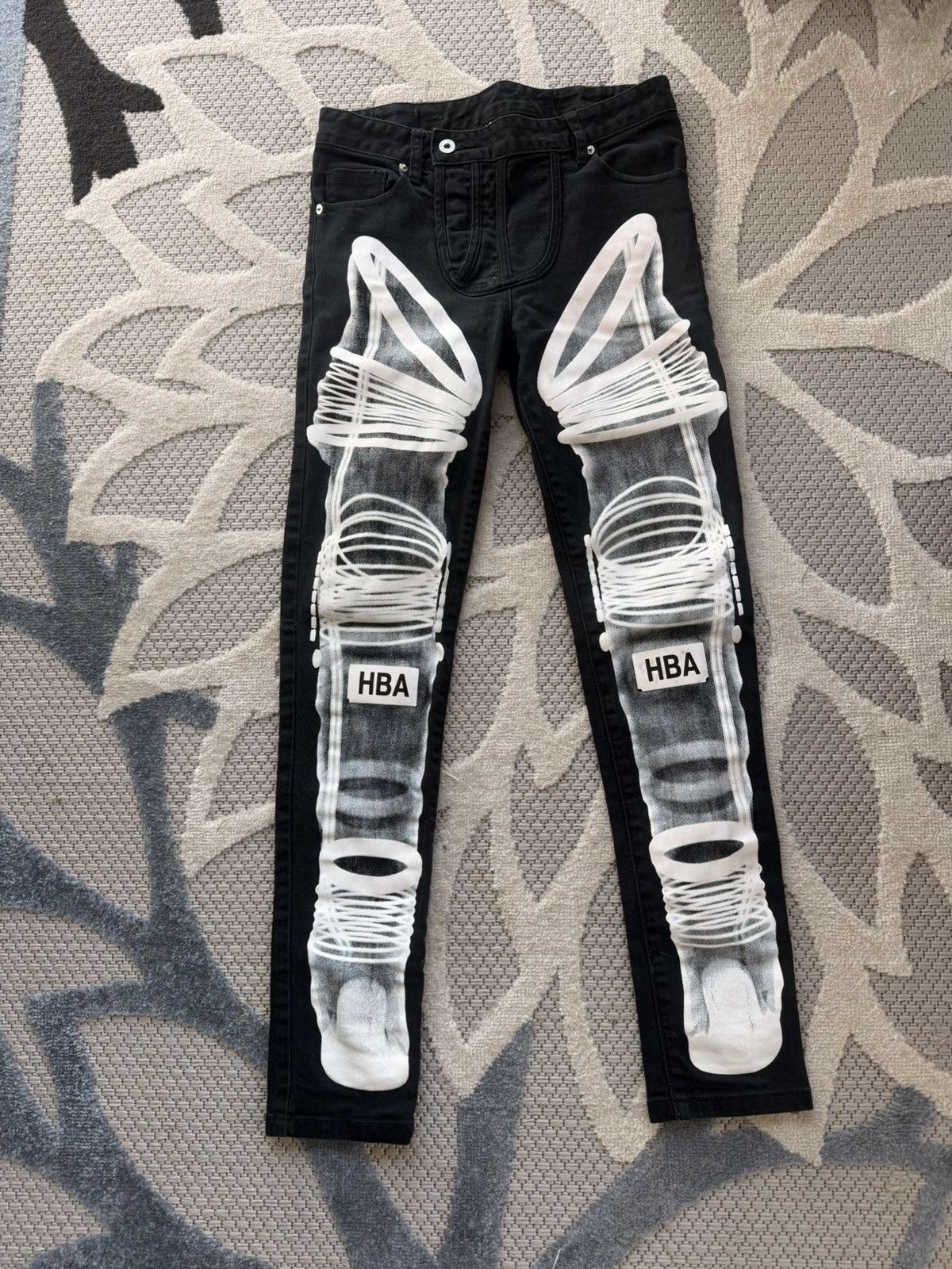 Hood By Air hood by air skinny black hockey knee jeans hba | Grailed