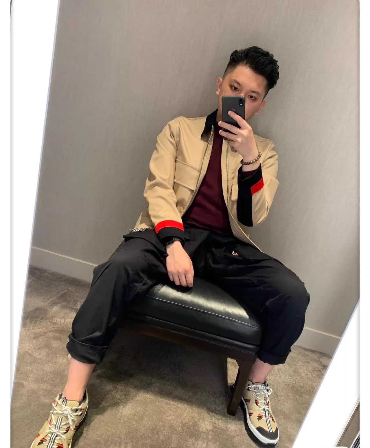 Burberry Burberry Camel Dad Sneaker 41.5 Black Red Strap Size US 8.5 / EU 41-42 - 9 Thumbnail