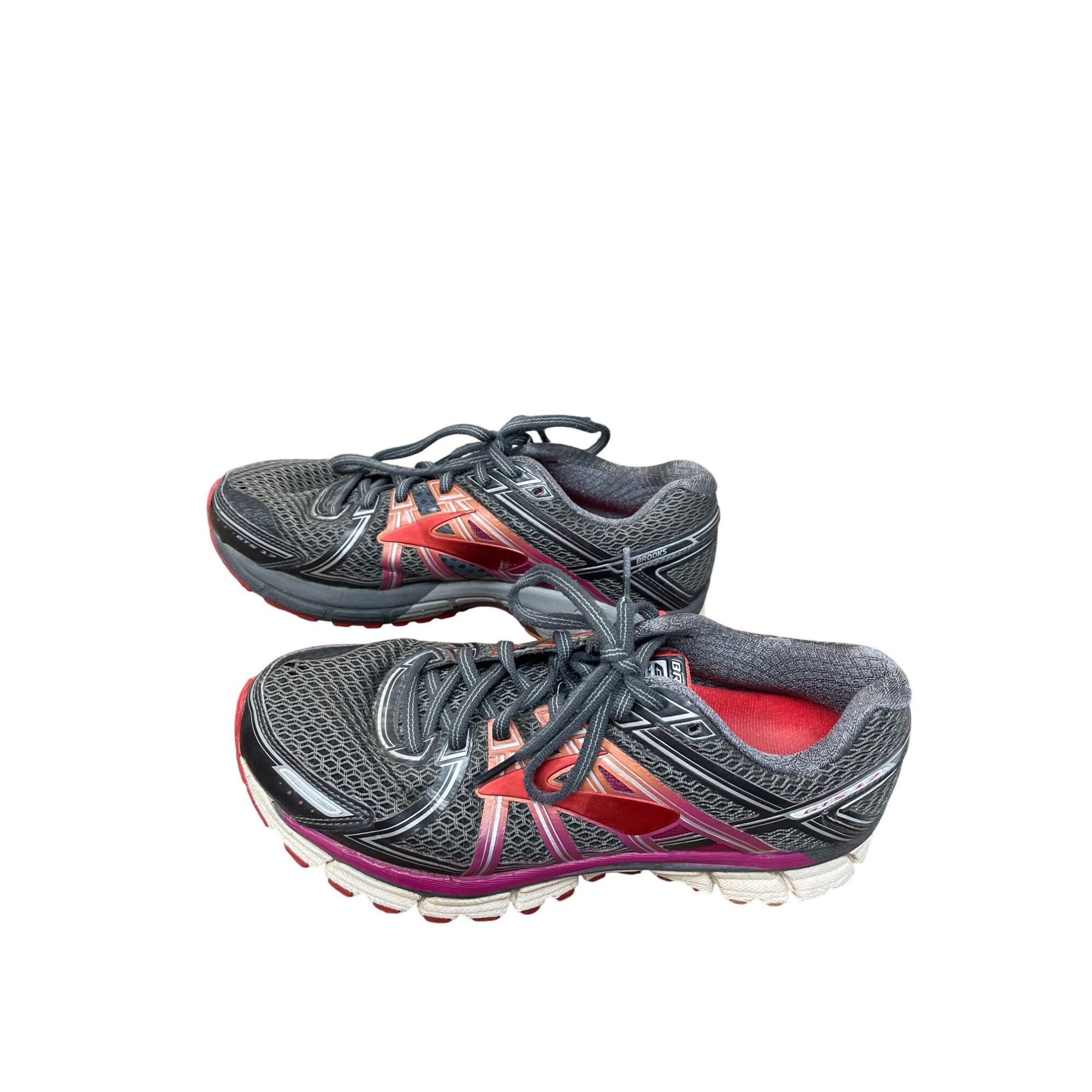 Asics Brooks GTS 17 Womans pink gray running sneakers SZ 9D SKU 94 Size US 9 / IT 39 - 3 Thumbnail