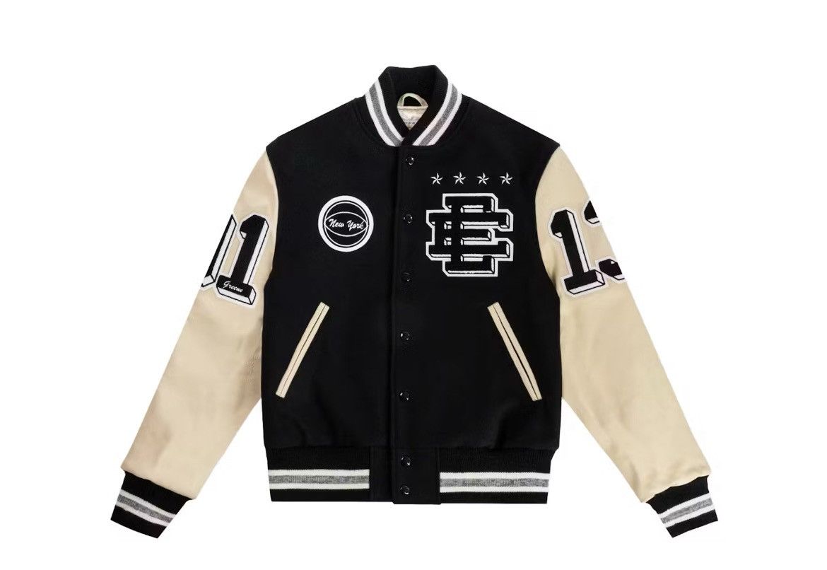 Eric Emanuel Eric Emanuel leather varsity jacket bomber black large Size US L / EU 52-54 / 3 - 1 Thumbnail