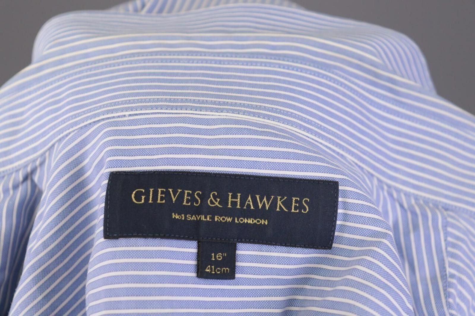Gieves & Hawkes Gieves & Hawkes Blue Striped Dress Shirt Size 41 / 16 Size US M / EU 48-50 / 2 - 12 Thumbnail