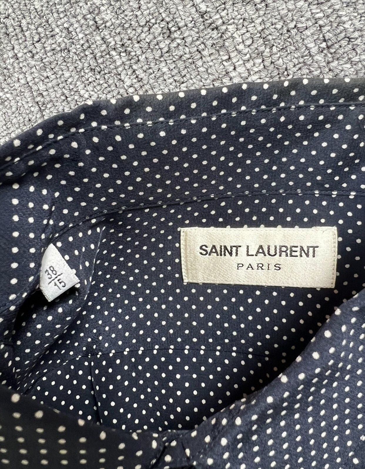Saint Laurent Paris × Yves Saint Laurent Saint Laurent slp15fw silk polka dot shirt2412-Nextarrow Size US M / EU 48-50 / 2 - 4 Thumbnail