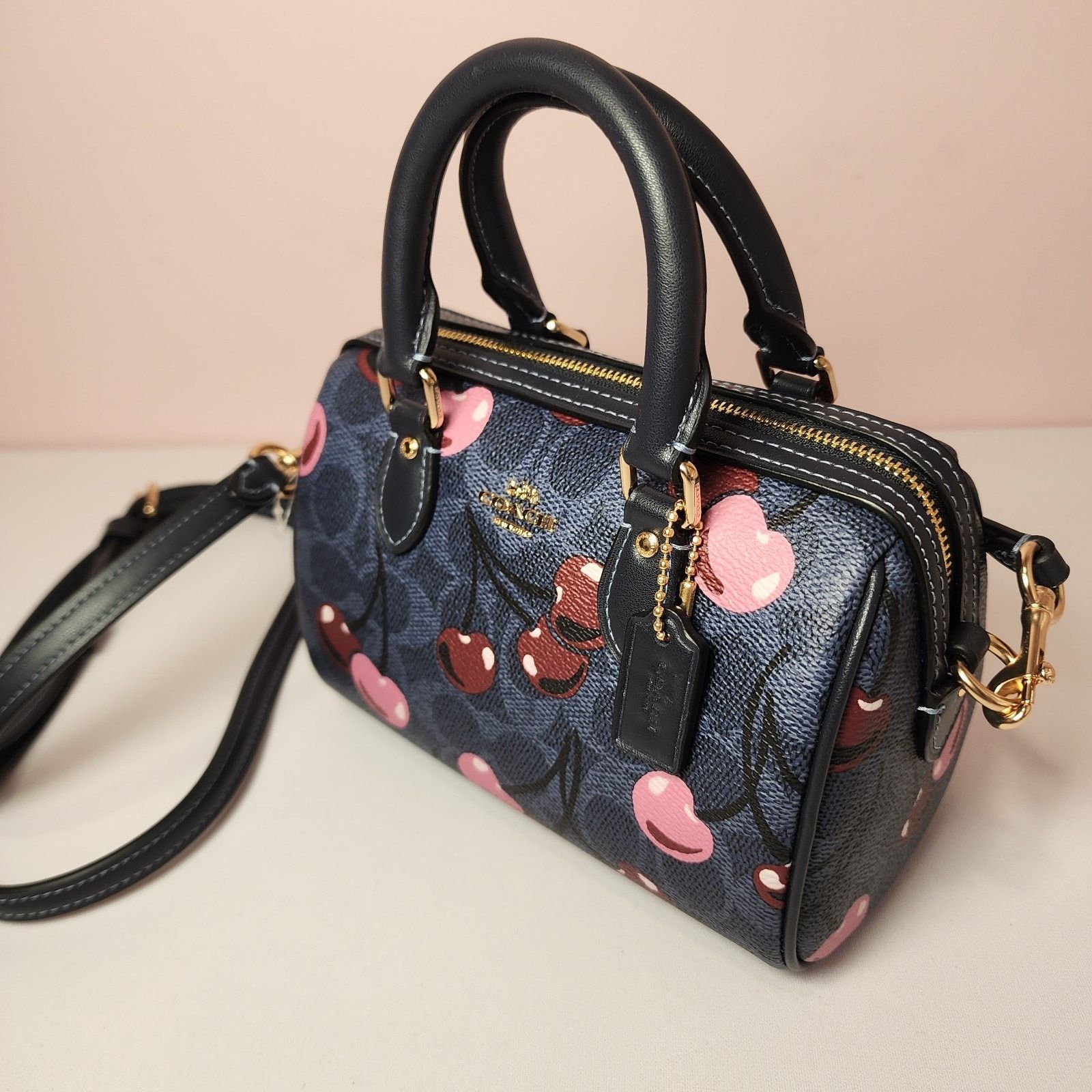 Coach Coach CY741 Mini Rowan Crossbody Signature Cherry Denim Blue Size ONE SIZE - 4 Thumbnail