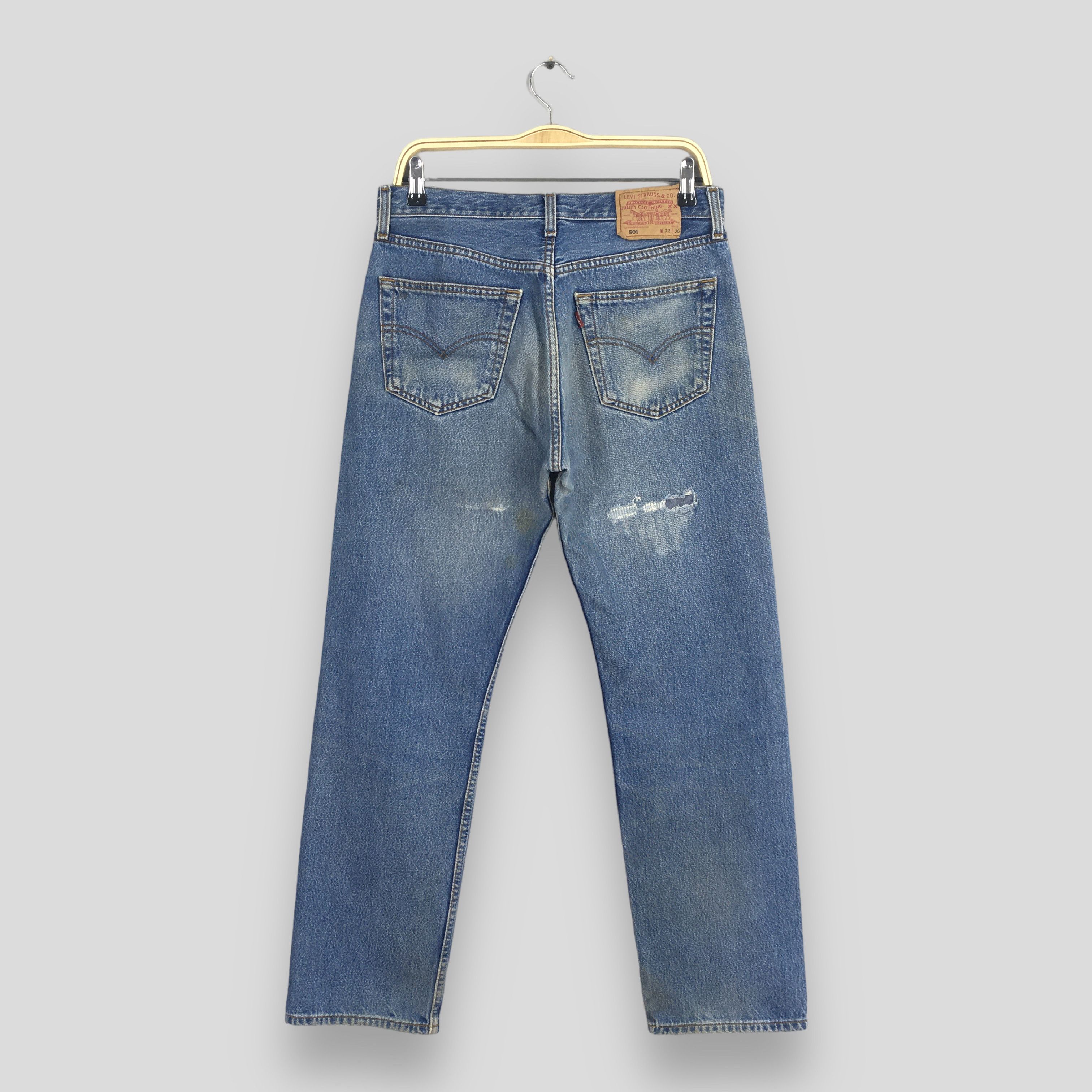 Levi's Size 30x29 Vintage 90s Levi's 501 Faded Blue Jeans Size US 30 / EU 46 - 8 Thumbnail