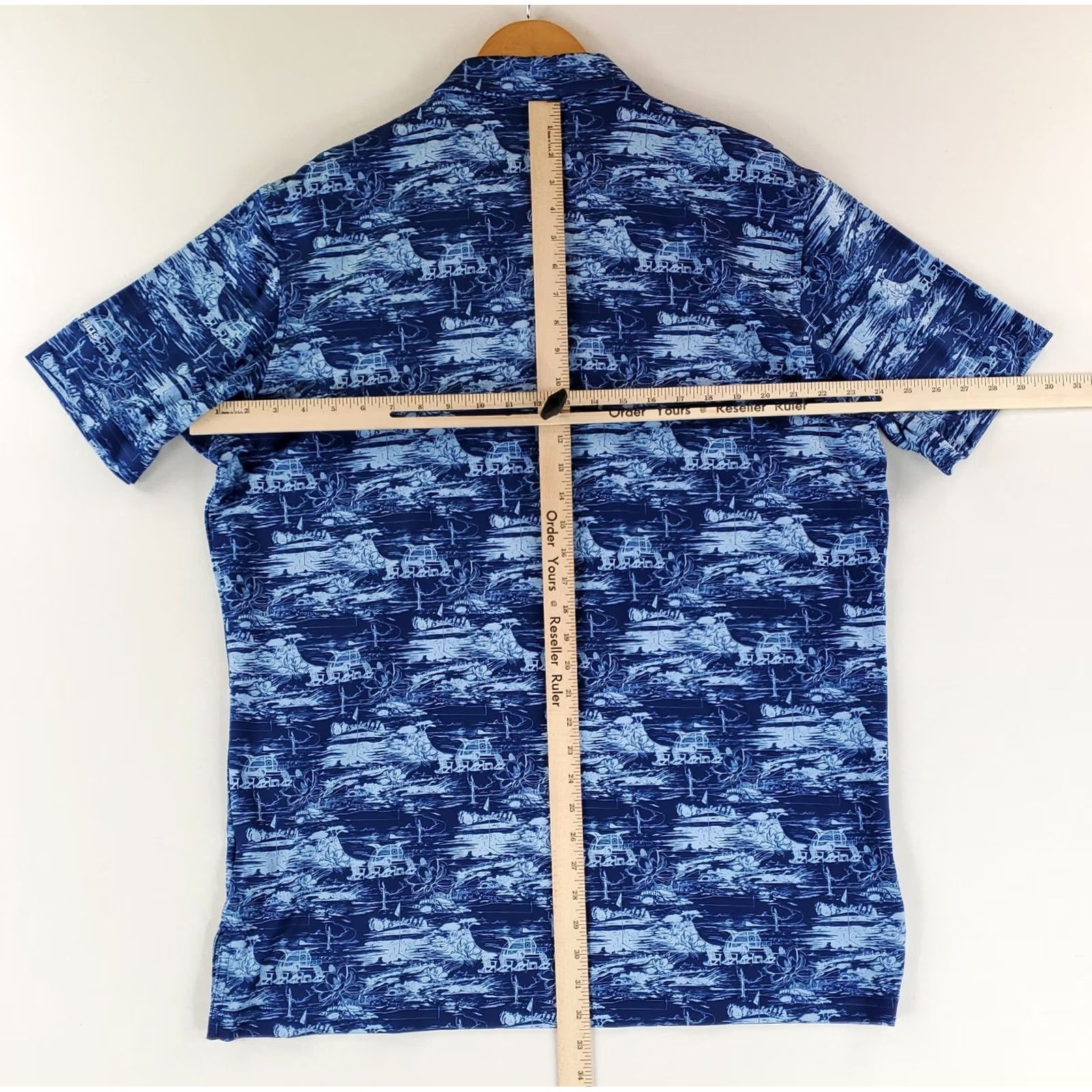 Peter Millar Peter Millar Shirt Polo Summer Comfort Camping AOP Blue Short Sleeve Mens L Size US L / EU 52-54 / 3 - 8 Thumbnail