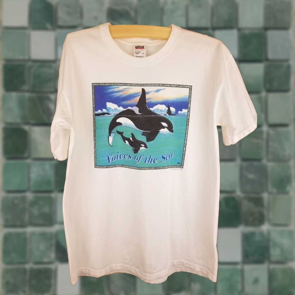 Anvil VINTAGE VOICES OF THE SEA HUMAN I-TEES WHITE COTTON T-SHIRT SZ LARGE Mens Size US L / EU 52-54 / 3 - 1 Thumbnail