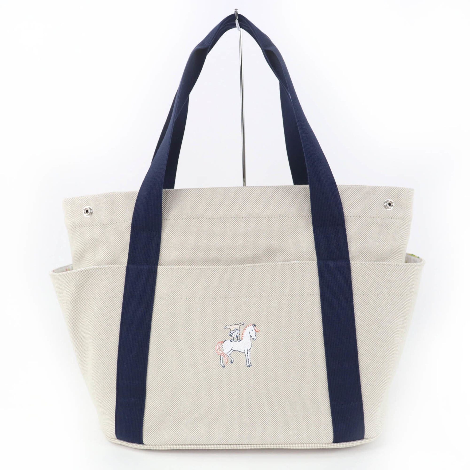 Hermes HERMES Cabriole Tote Bag, 100% Cotton, Gris Perle, Made in France, Women's. Size ONE SIZE - 1 Thumbnail
