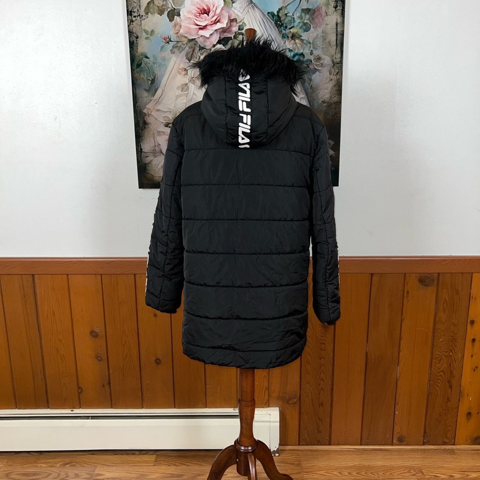 Fila Super Cool FILA “Zia” Black Puffer Jacket! Size L / US 10 / IT 46 - 4 Thumbnail