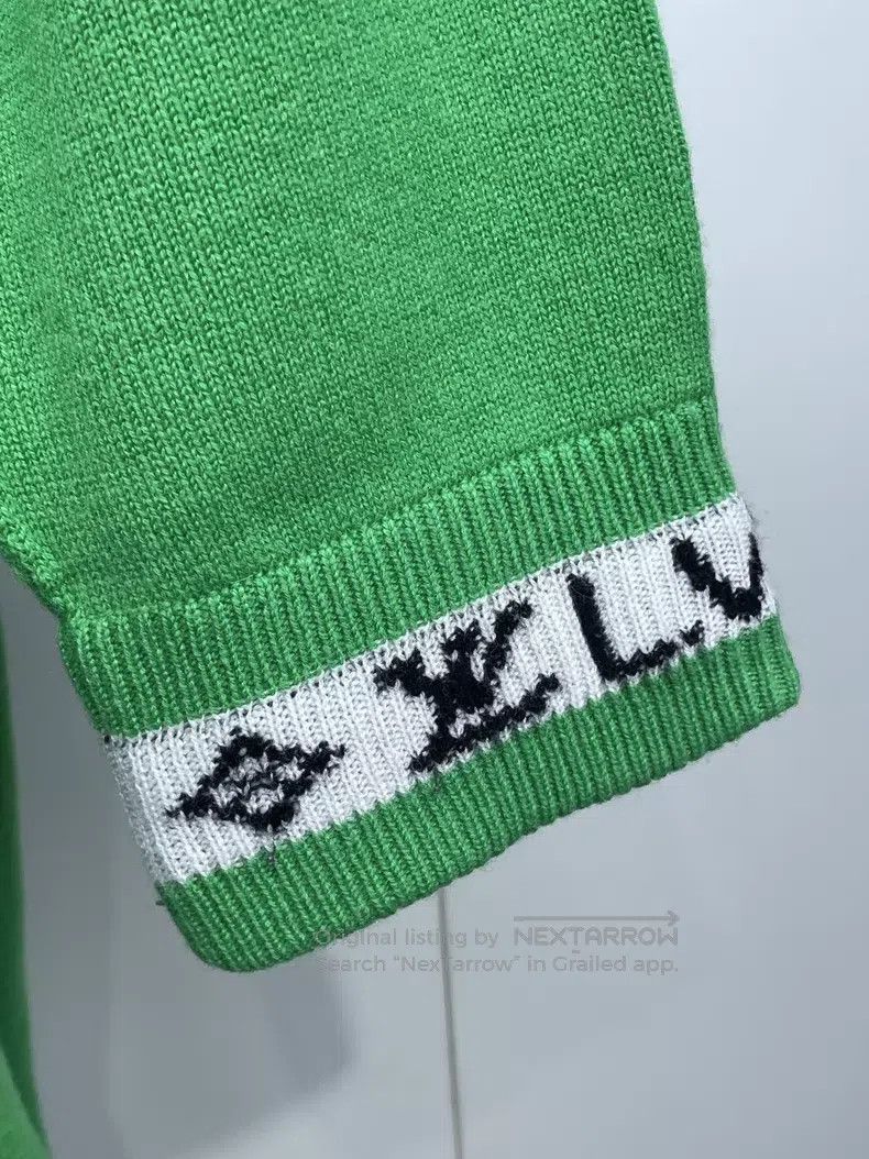 Louis Vuitton Louis Vuitton 23 Green Letter Cuff Cashmere Sweater Size US L / EU 52-54 / 3 - 5 Thumbnail