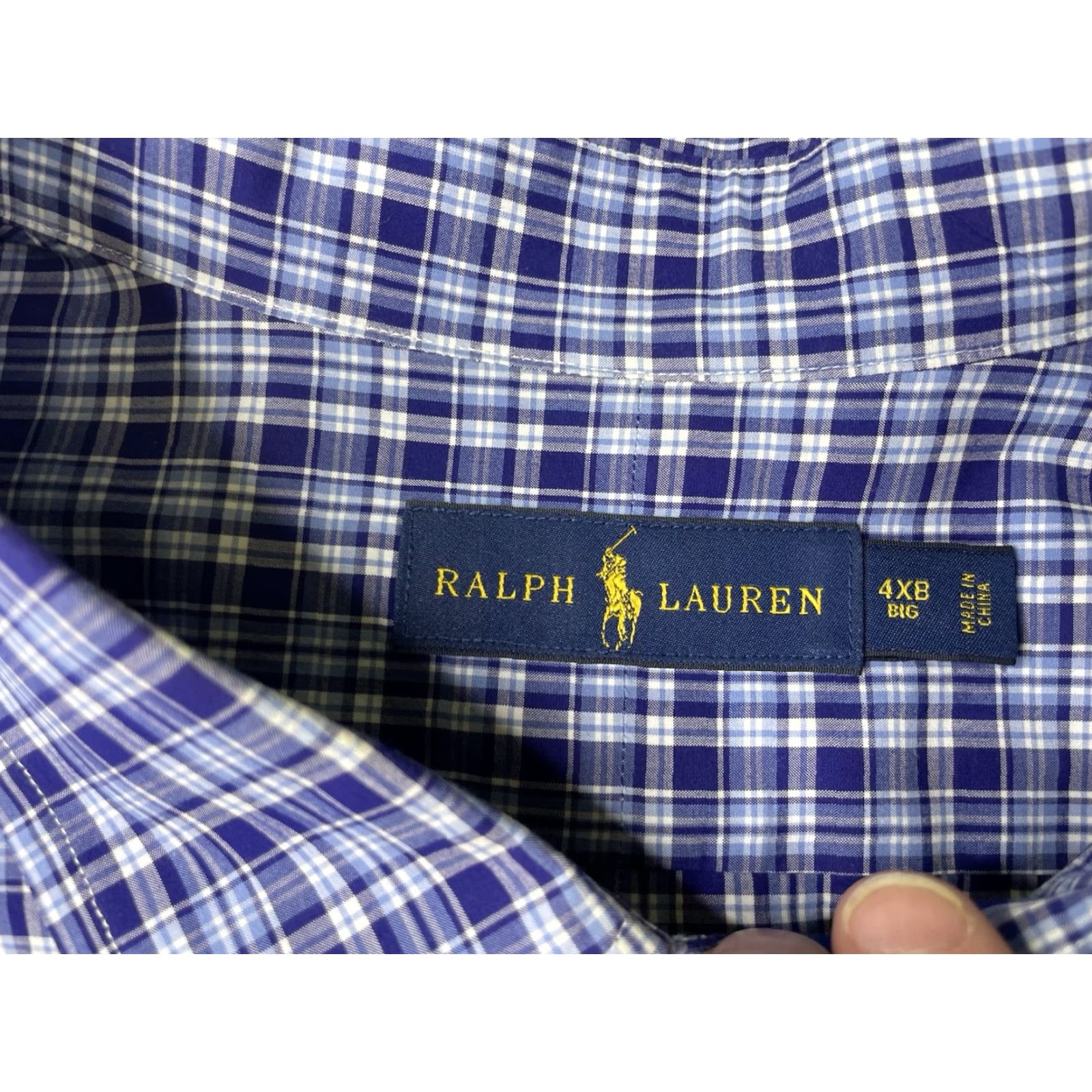 Polo Ralph Lauren Polo Ralph Lauren Shirt Mens 4XB Blue Plaid Long Sleeve Button Down Size US XXL / EU 58 / 5 - 3 Thumbnail