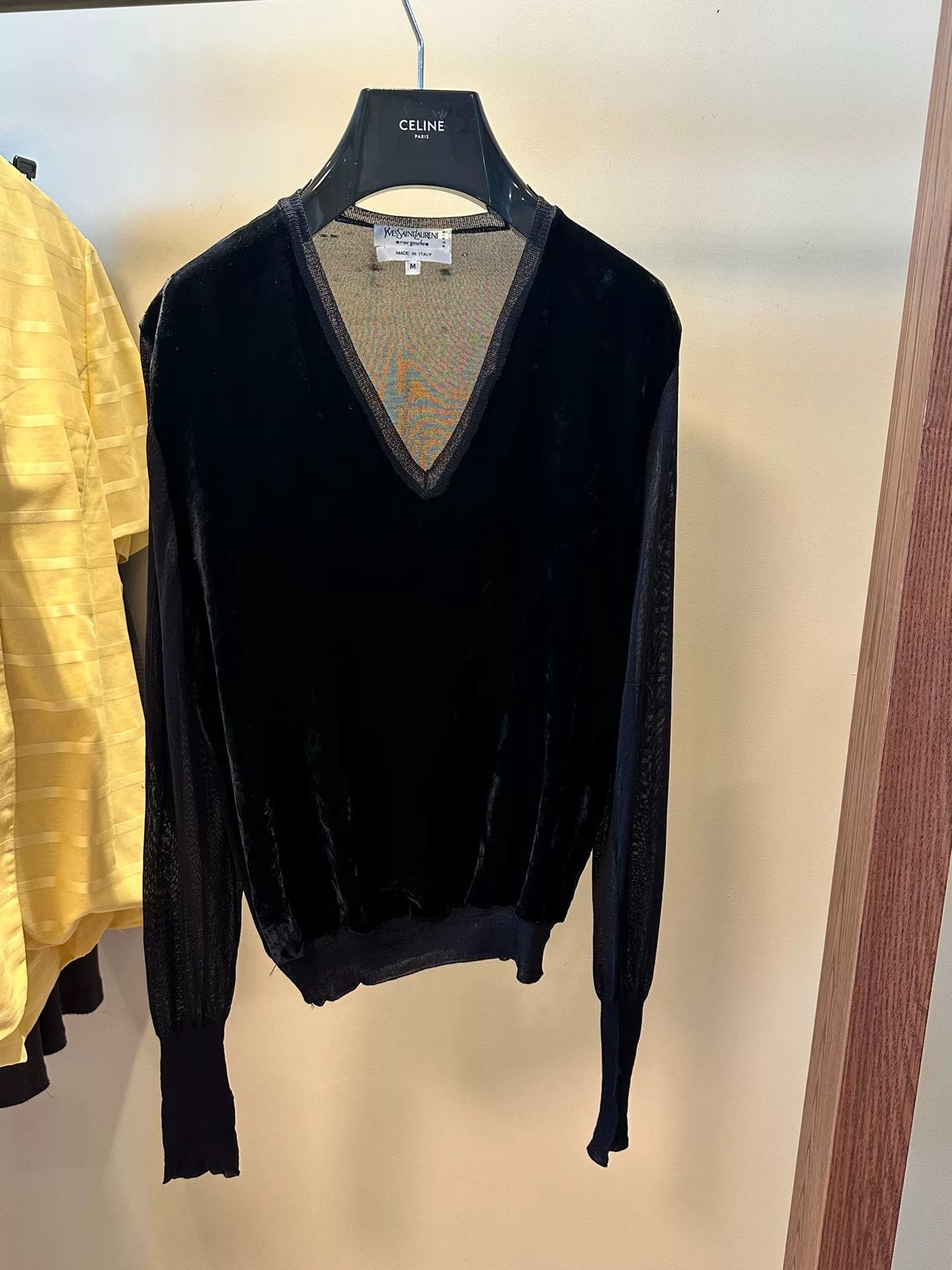 Saint Laurent Paris Yves Saint Laurent Velvet Sheer Sleeve Top Size M / US 6-8 / IT 42-44 - 1 Thumbnail