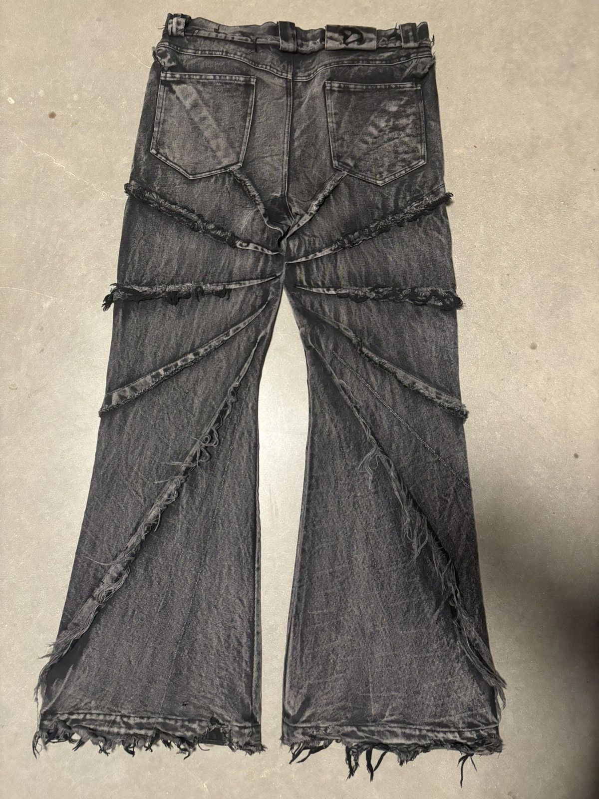 00s archive flare denim pants fade y2k - メルカリ