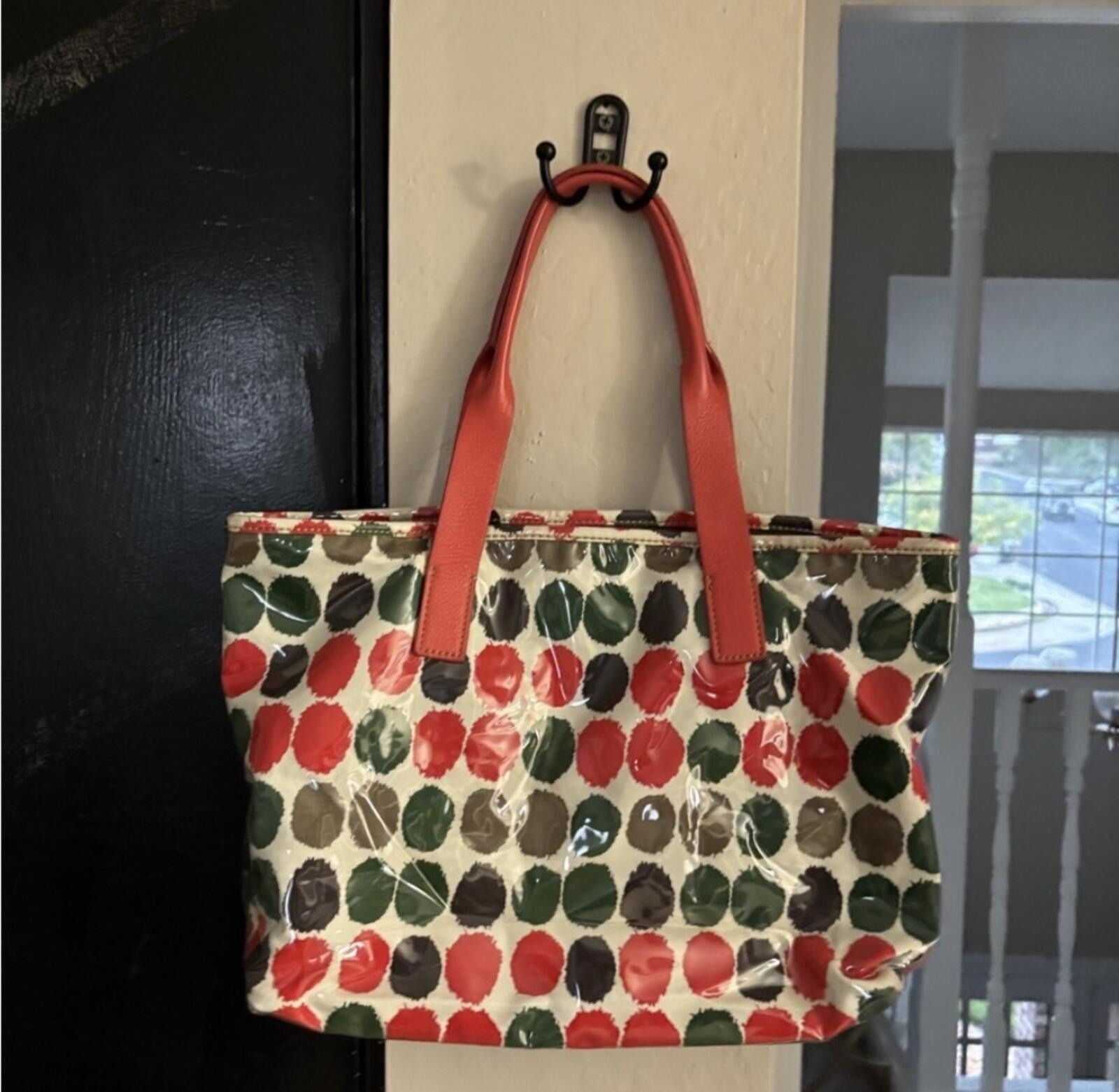 J.Crew J. Crew Polka Dot Tote Bag with orange Handles Size ONE SIZE - 8 Thumbnail