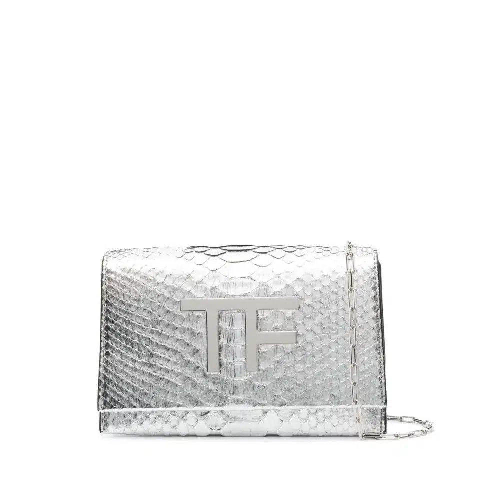 Tom Ford o1loc1c0526 L1619 Size: OS / TF Logo Disco Bag in Silver Size ONE SIZE - 1 Thumbnail