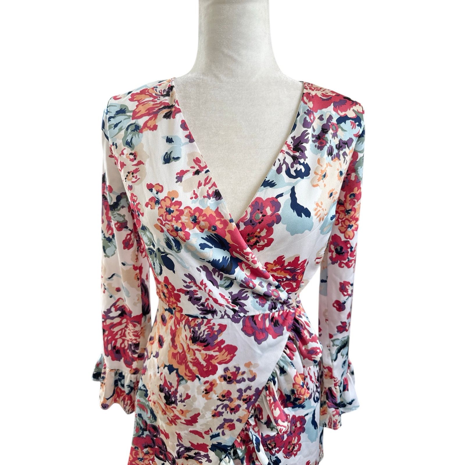 Other Pomelo Women’s Floral Wrap Front Romper Dress Small Size S / US 4 / IT 40 - 2 Thumbnail
