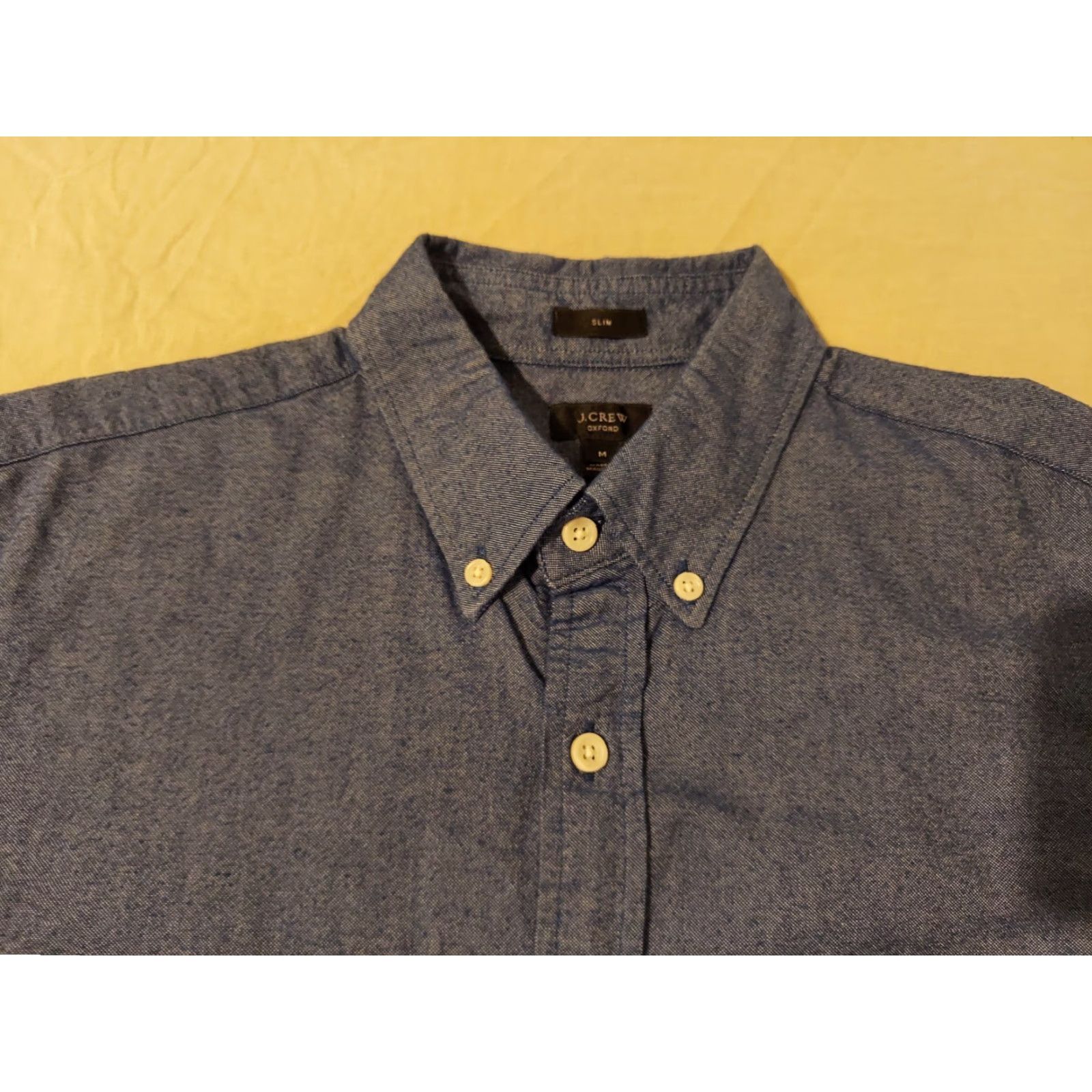 J.Crew Mens J. Crew Dress Shirt Slim Blue Cotton Button 15.5 Neck M Medium Regular Long Sleeve Vintage? No Size 40R - 2 Thumbnail