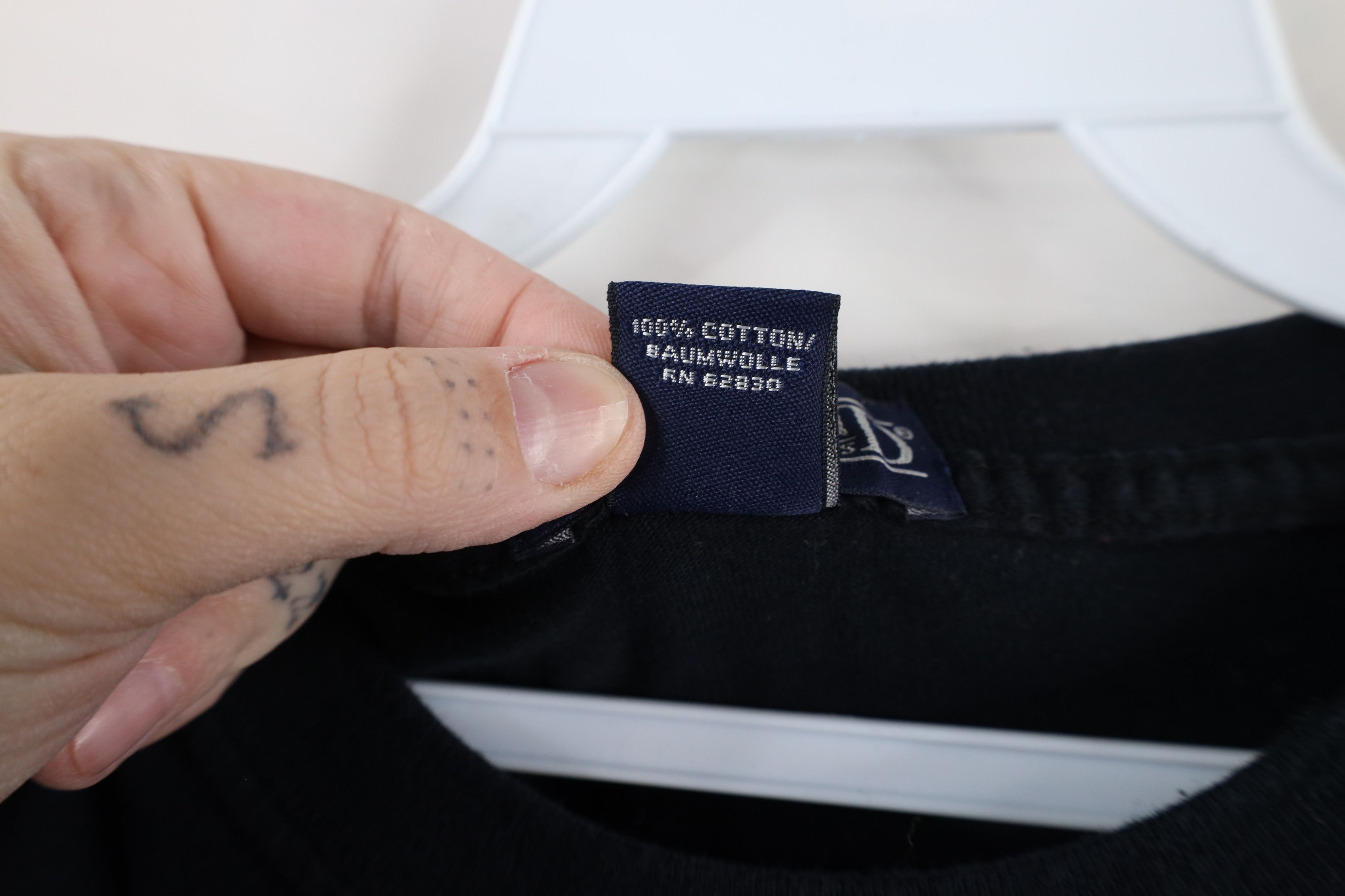 Lands' End × Vintage Vintage 90s Lands End Blank Heavyweight T-Shirt Black Cotton Size US L / EU 52-54 / 3 - 7 Thumbnail