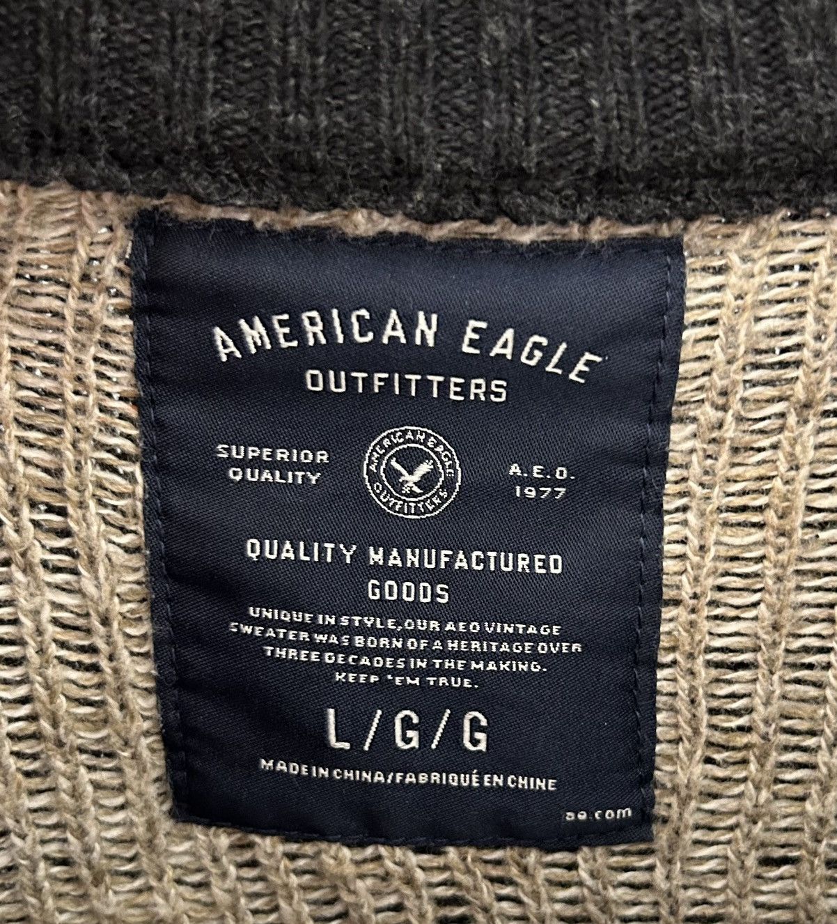 American Eagle Outfitters American Eagle Mens Dark Grey Aztec Design Sweater - Size L Size US L / EU 52-54 / 3 - 7 Thumbnail