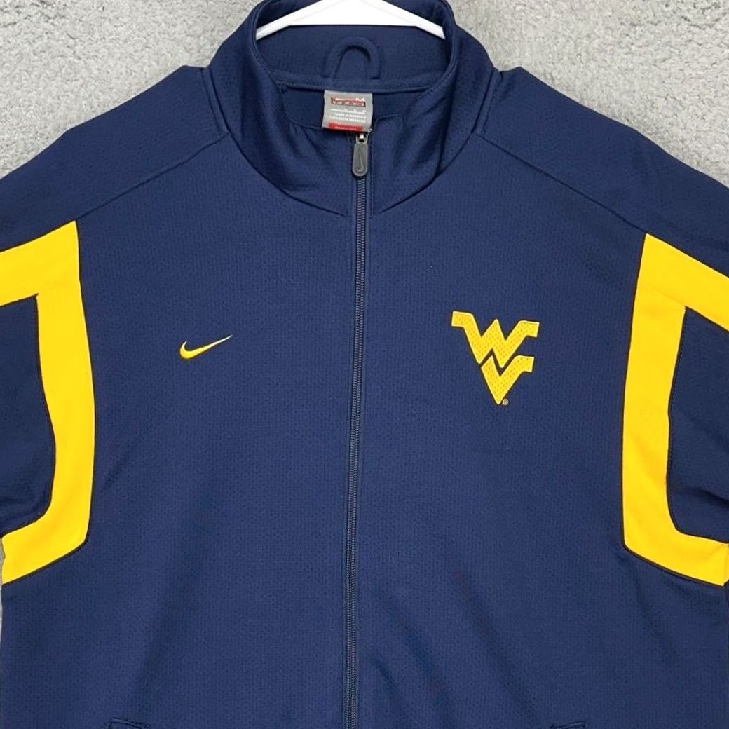Nike VINTAGE West Virginia Mountaineers Nike Jacket Men Medium Navy Blue Zip Full ZIp EUC Size US M / EU 48-50 / 2 - 2 Thumbnail