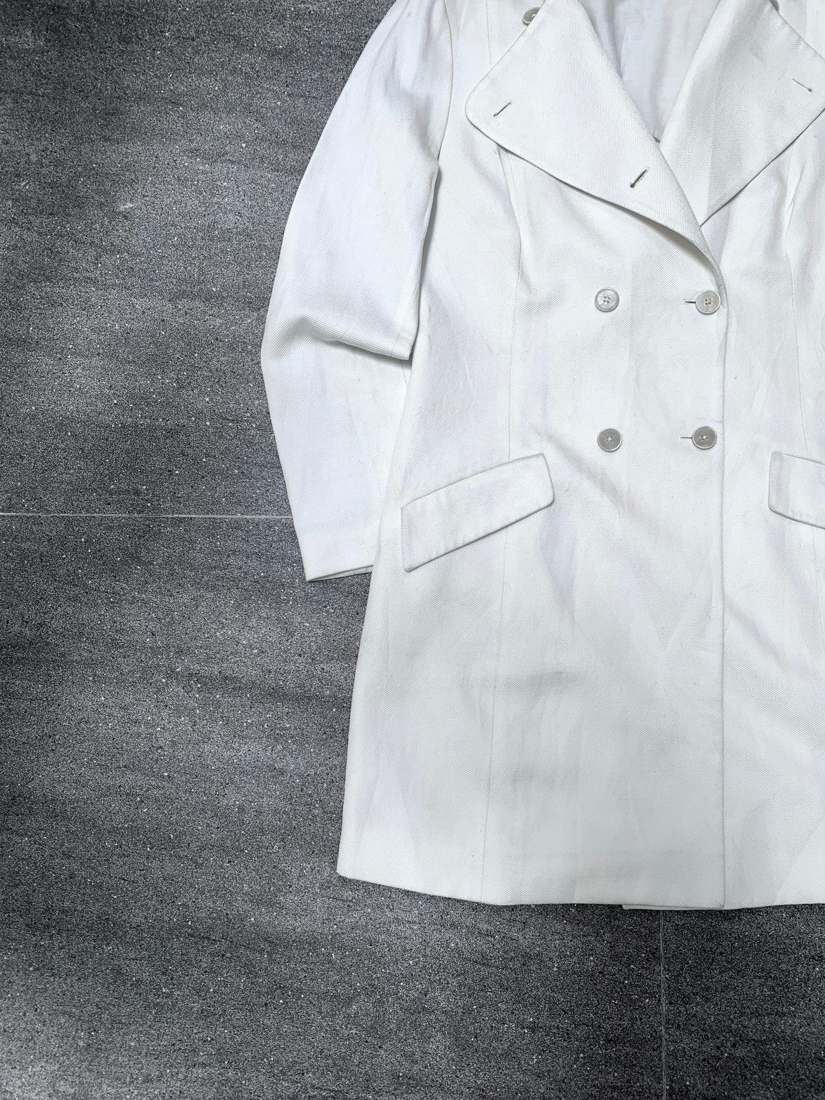 Jil Sander × Raf Simons 2000s Linen Blend Double Breasted Coat Size XS / US 0-2 / IT 36-38 - 3 Thumbnail