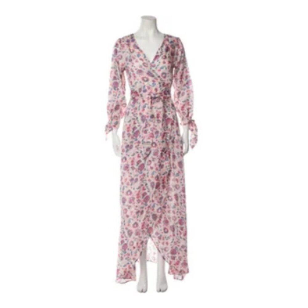 Designer Hannah Artwear Silk Luna Maxi Dress Pink Sz 0 NWT Size XS / US 0-2 / IT 36-38 - 7 Thumbnail