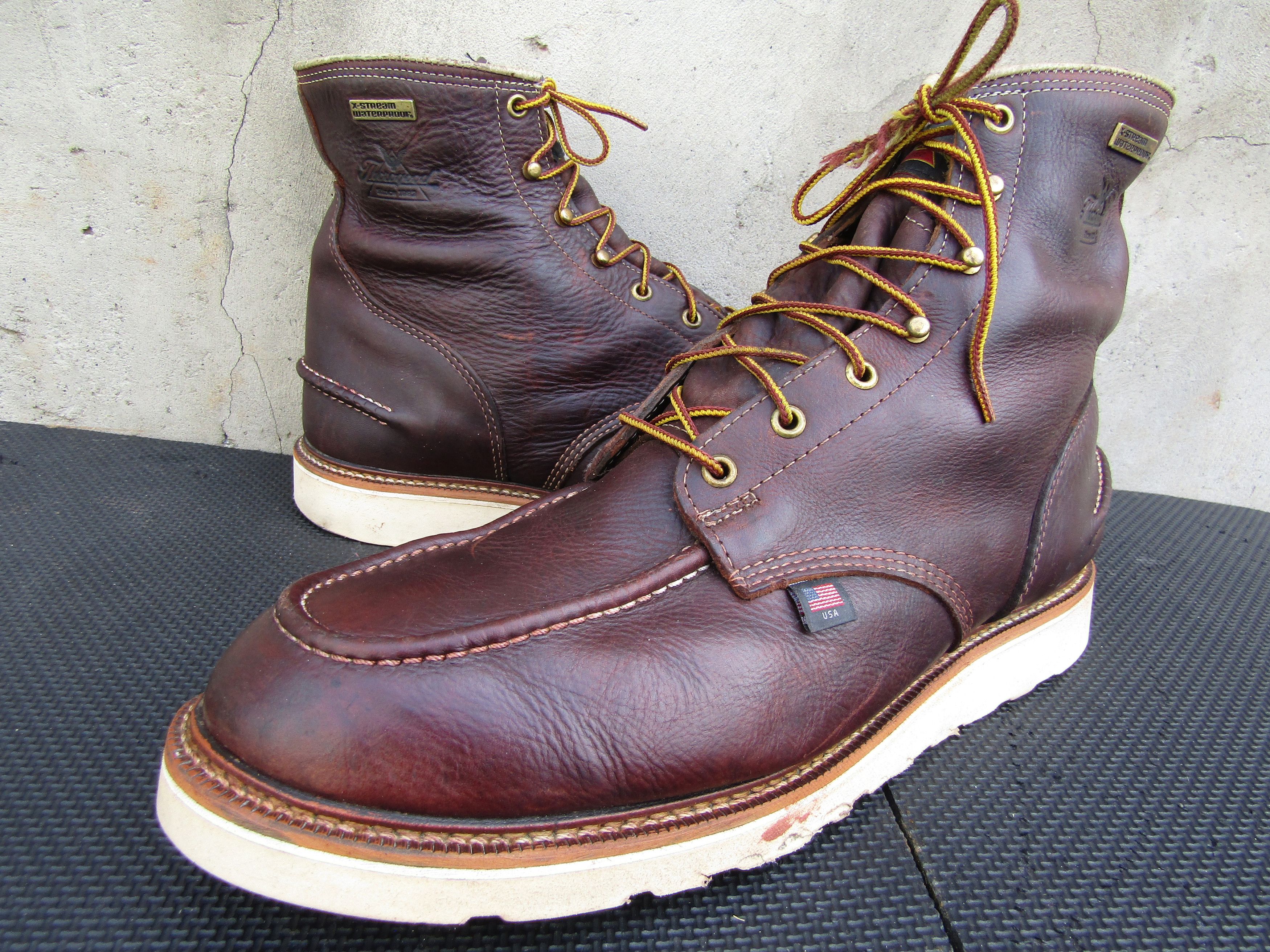 Thorogood Thorogood 1957 Briar Moc Toe Brown Leather 6" 814-3600 Size US 14 / EU 47 - 1 Thumbnail