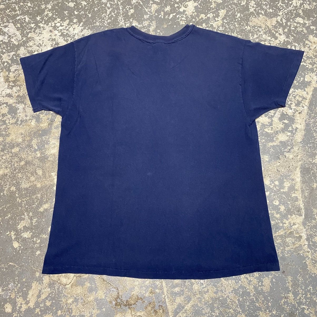 Vintage Vintage Hanes Navy Blank 90s Single Stitch Pocket Tshirt Size US XL / EU 56 / 4 - 6 Thumbnail