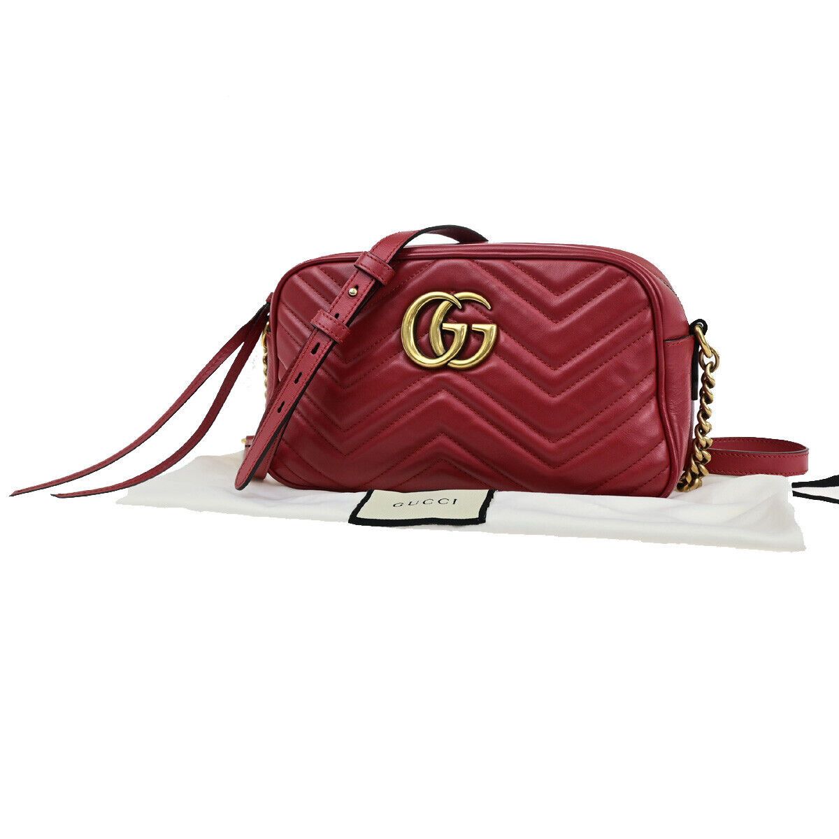 Gucci Gg Marmont Red Leather Shoulder Bag (Pre-Owned) Size ONE SIZE - 1 Thumbnail