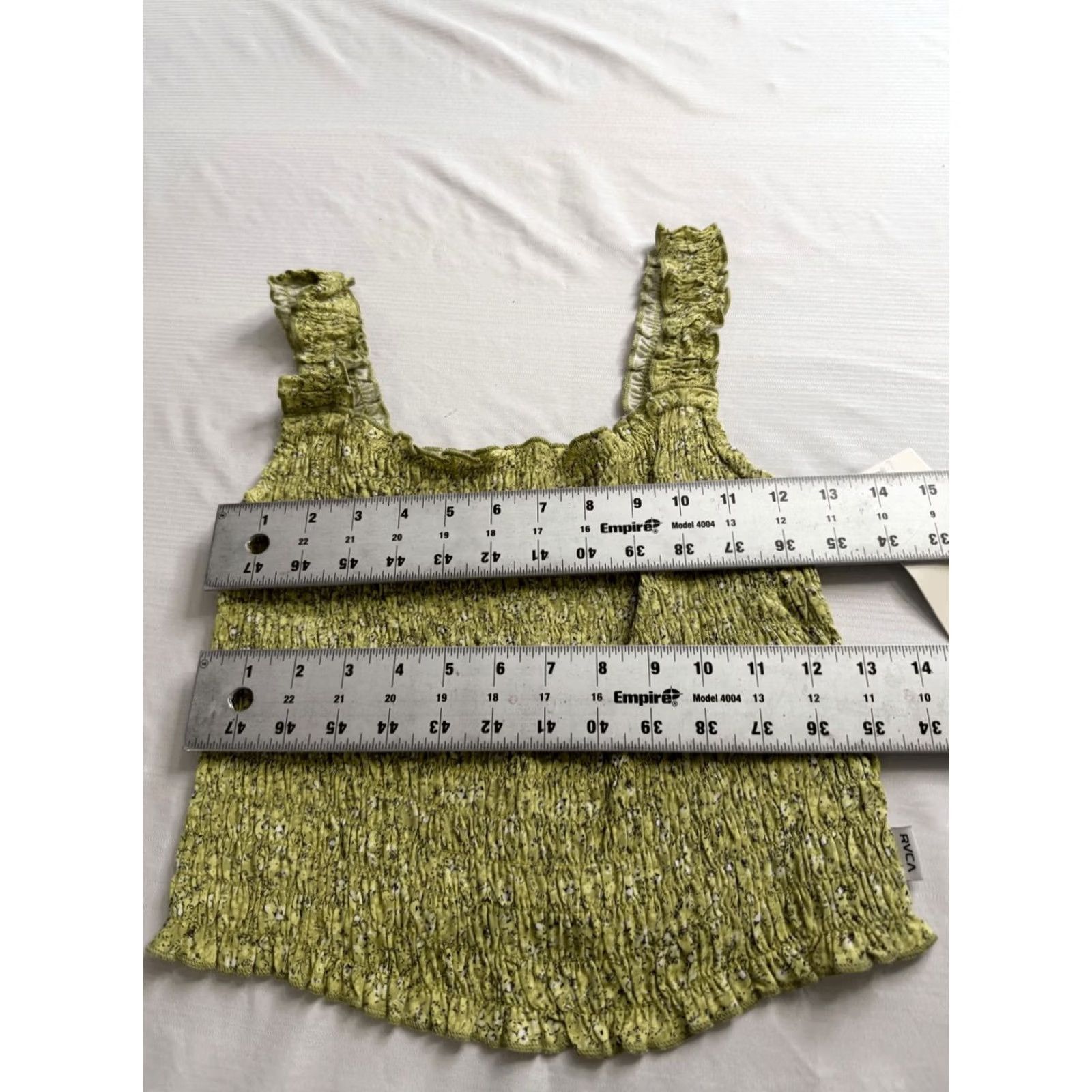 Rvca Tank Adult Large Green Terrace Smocked New Womens, Women's — image 5 of 6