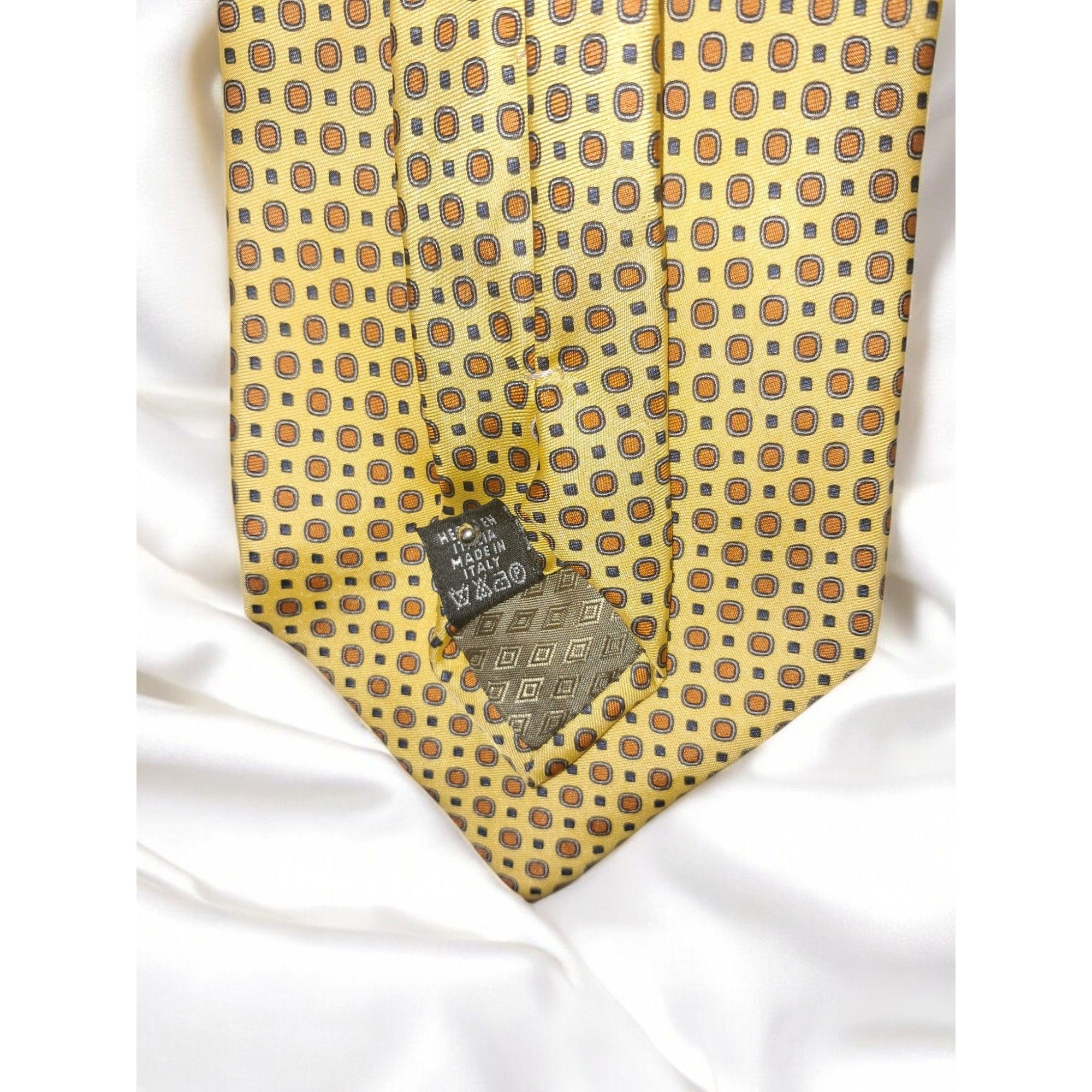 Other Antiche Seterie Fiorentine 100% Silk Tie—Yellow & Red Geomet Size ONE SIZE - 9 Thumbnail