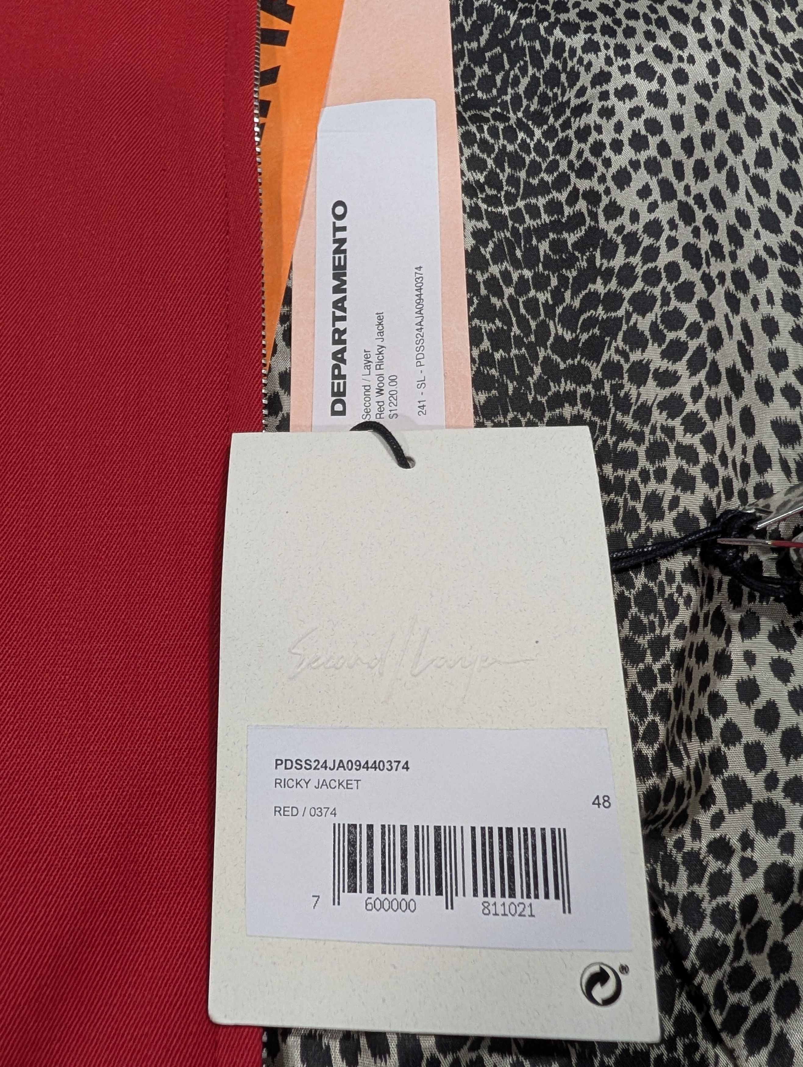Second/Layer Second/Layer Ricky Jacket - Red Wool - Made in Italy - NWT Size US M / EU 48-50 / 2 - 5 Thumbnail