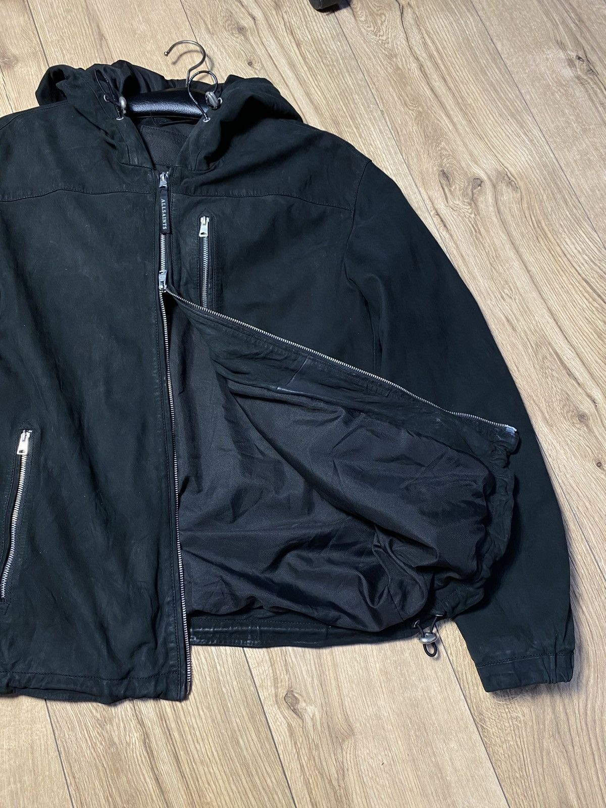Allsaints AllSaints Mell Black Hooded Leather Jacket Size XS Mens Size US XS / EU 42 / 0 - 4 Thumbnail