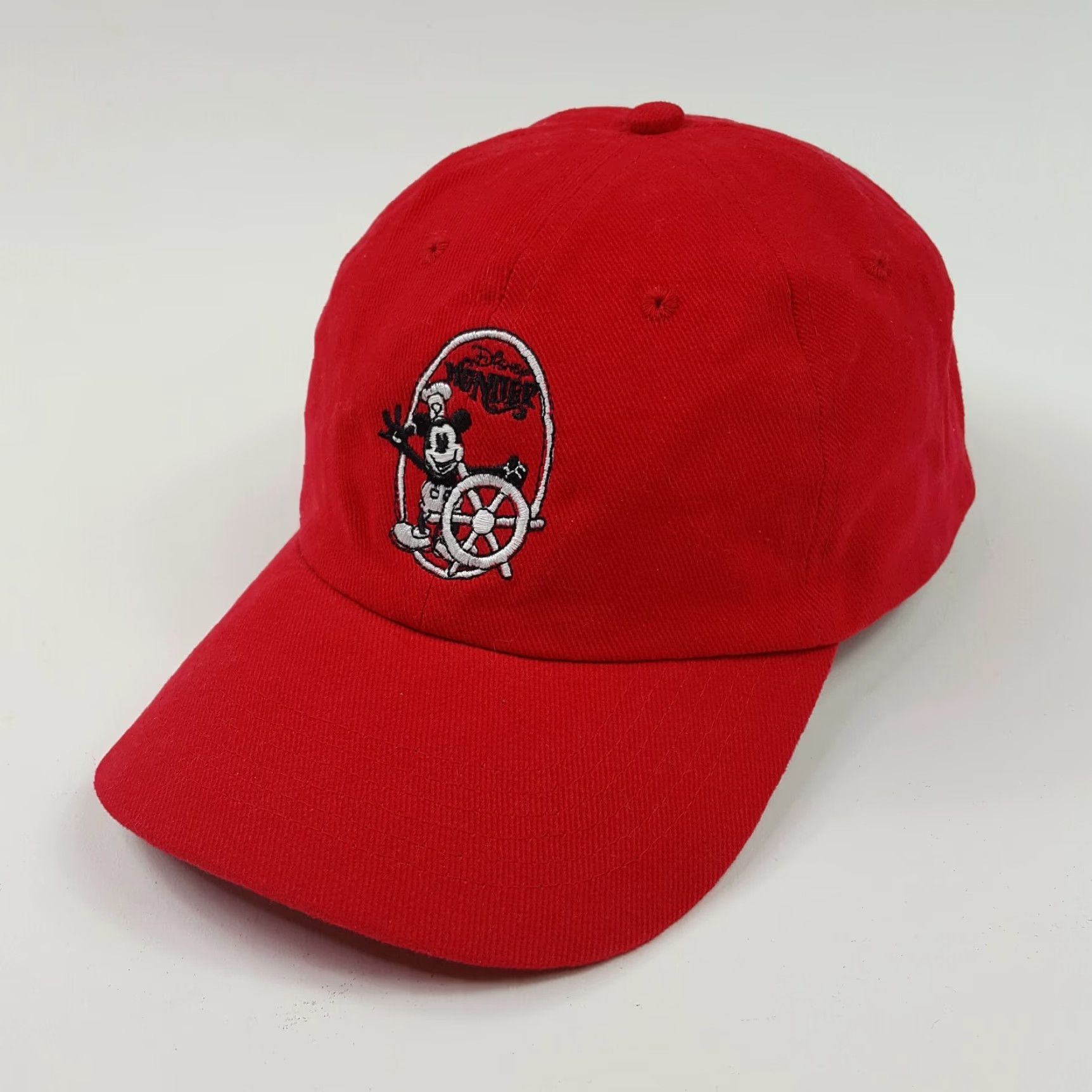 Disney VINTAGE Disney World Hat Snapback Baseball Cap Mickey Mouse Cartoon Red Adjustable Embroidered 2000s Y2K Headmaster, Inc Mens Hat Size ONE SIZE - 2 Thumbnail