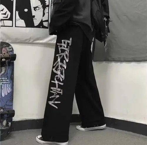 Japanese Brand × Vintage vintage japanese style graffiti wide sweatpants Size US 31 - 2 Thumbnail
