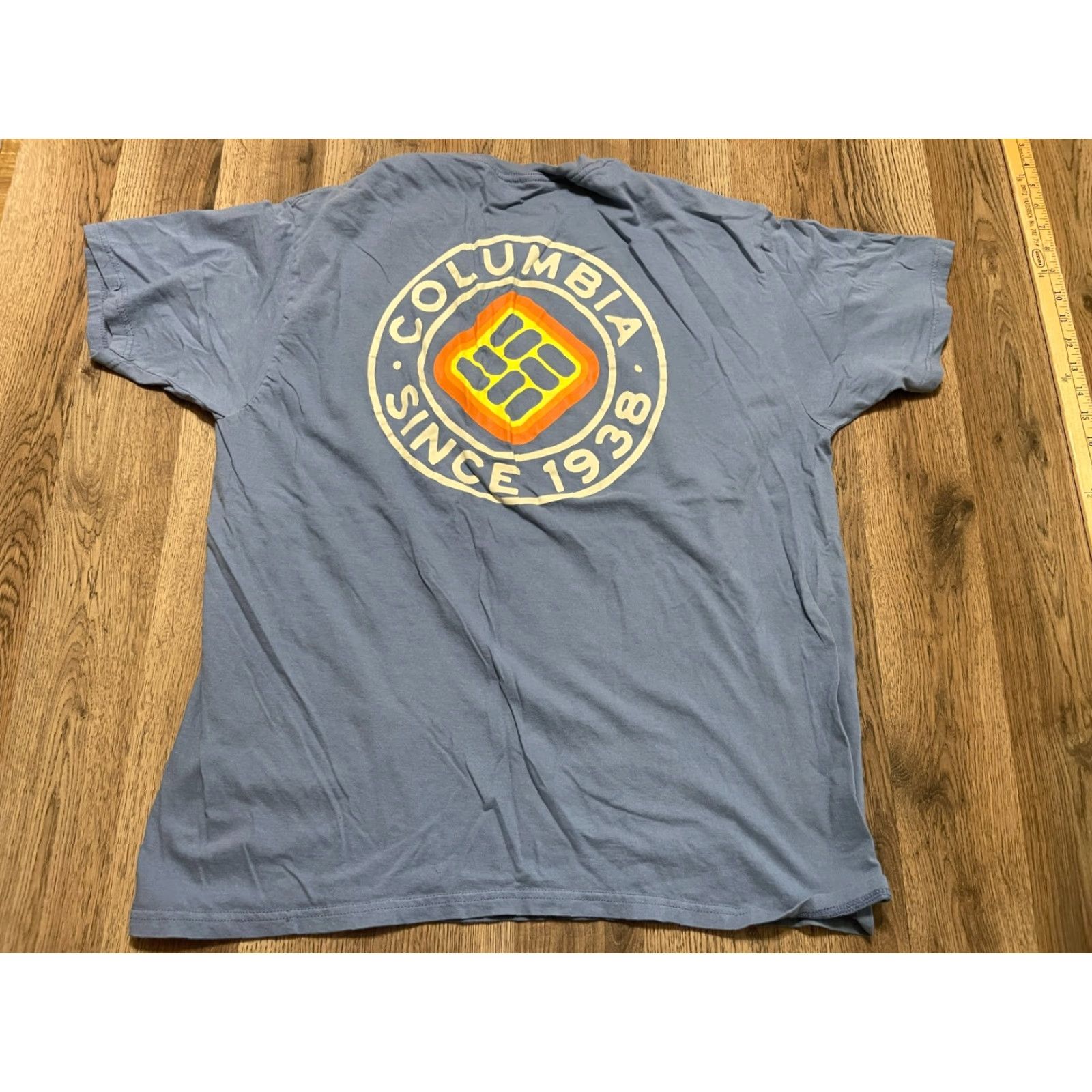 Vintage Columbia Shirt Men XL Blue Columbia Since 1938 Print T-Shirt Short Sleeve Round Neck Casual Modern Basic Regular Fits Size XL / US 12-14 / IT 48-50 - 2 Thumbnail
