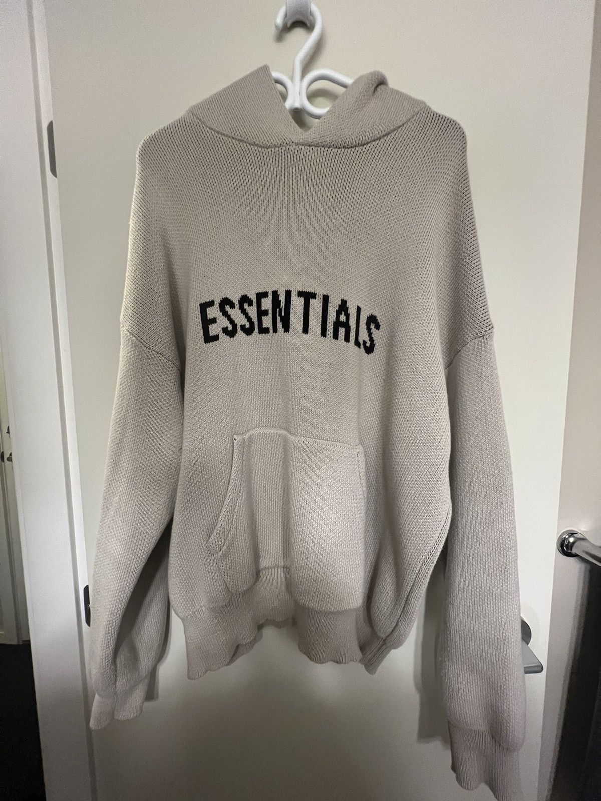 Essentials Knit Hoodie Beige L